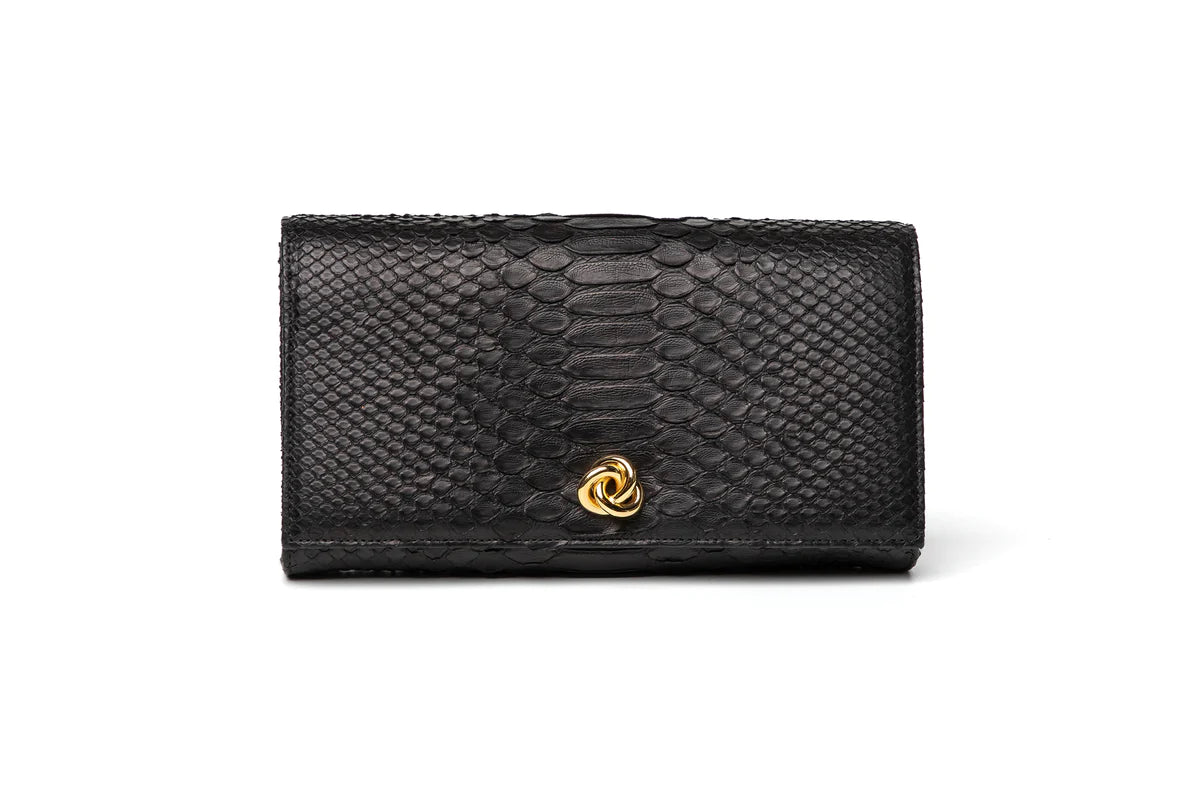 Olivia Python Clutch