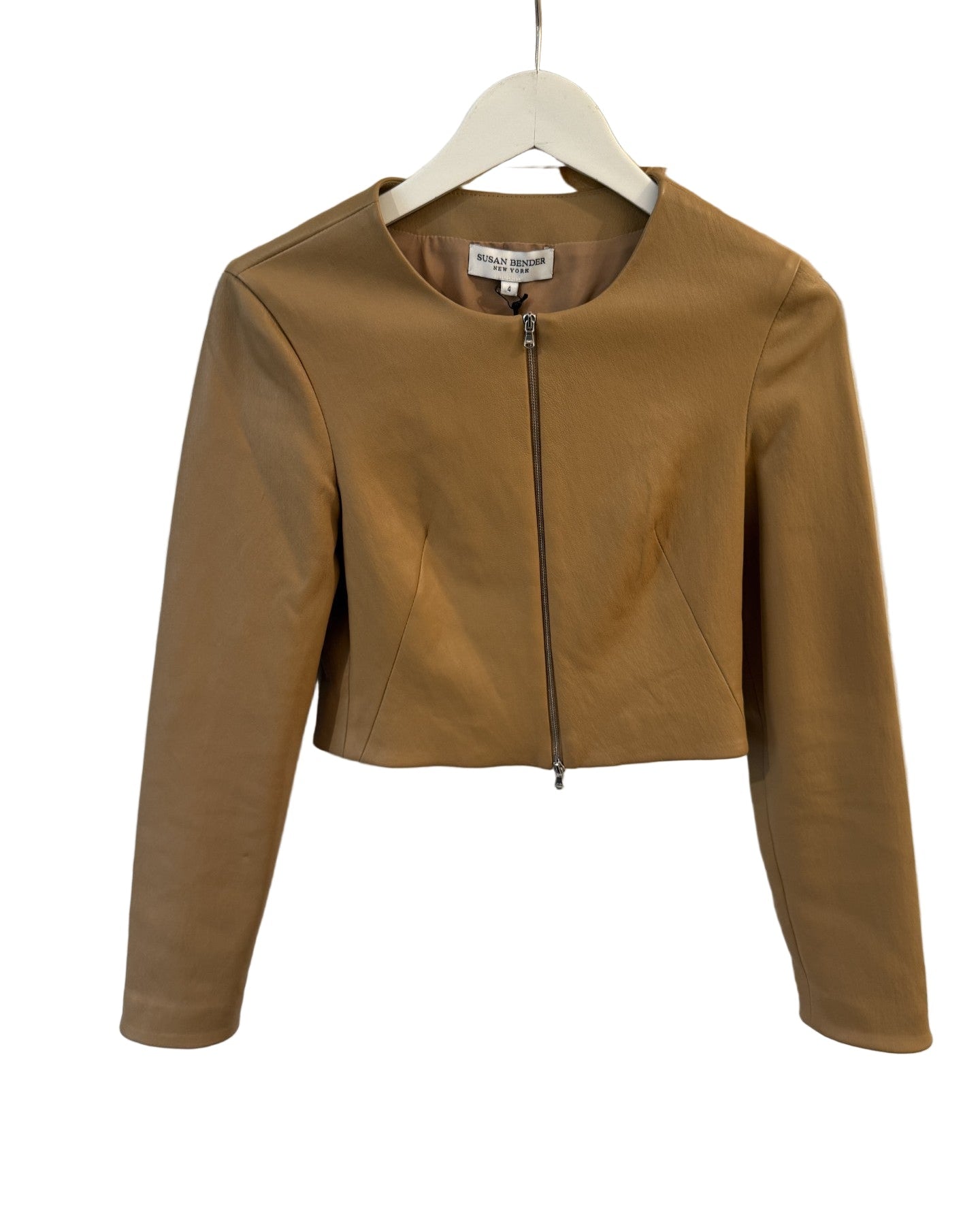 Long Sleeve Leather Cardigan
