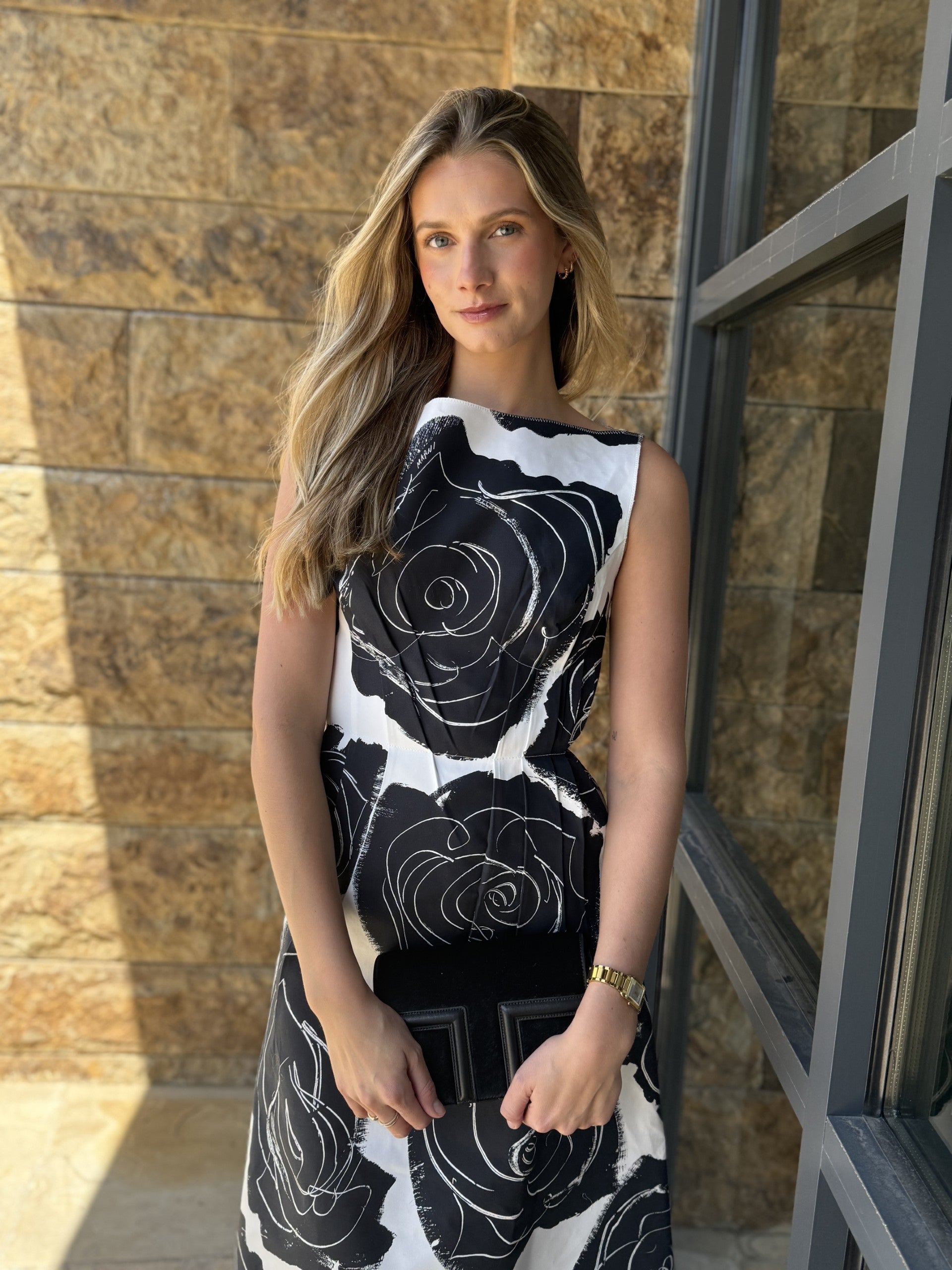 Long Big Roses Sleeveless Dress