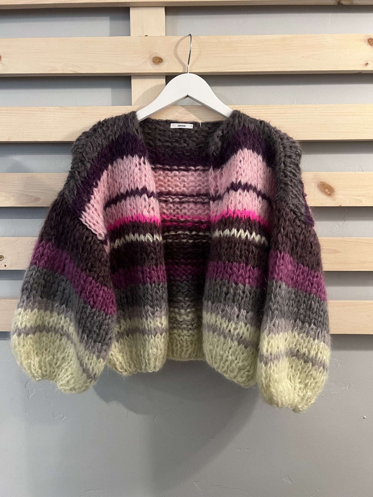 MOHAIR BOMBER CARDIGAN STRIPED