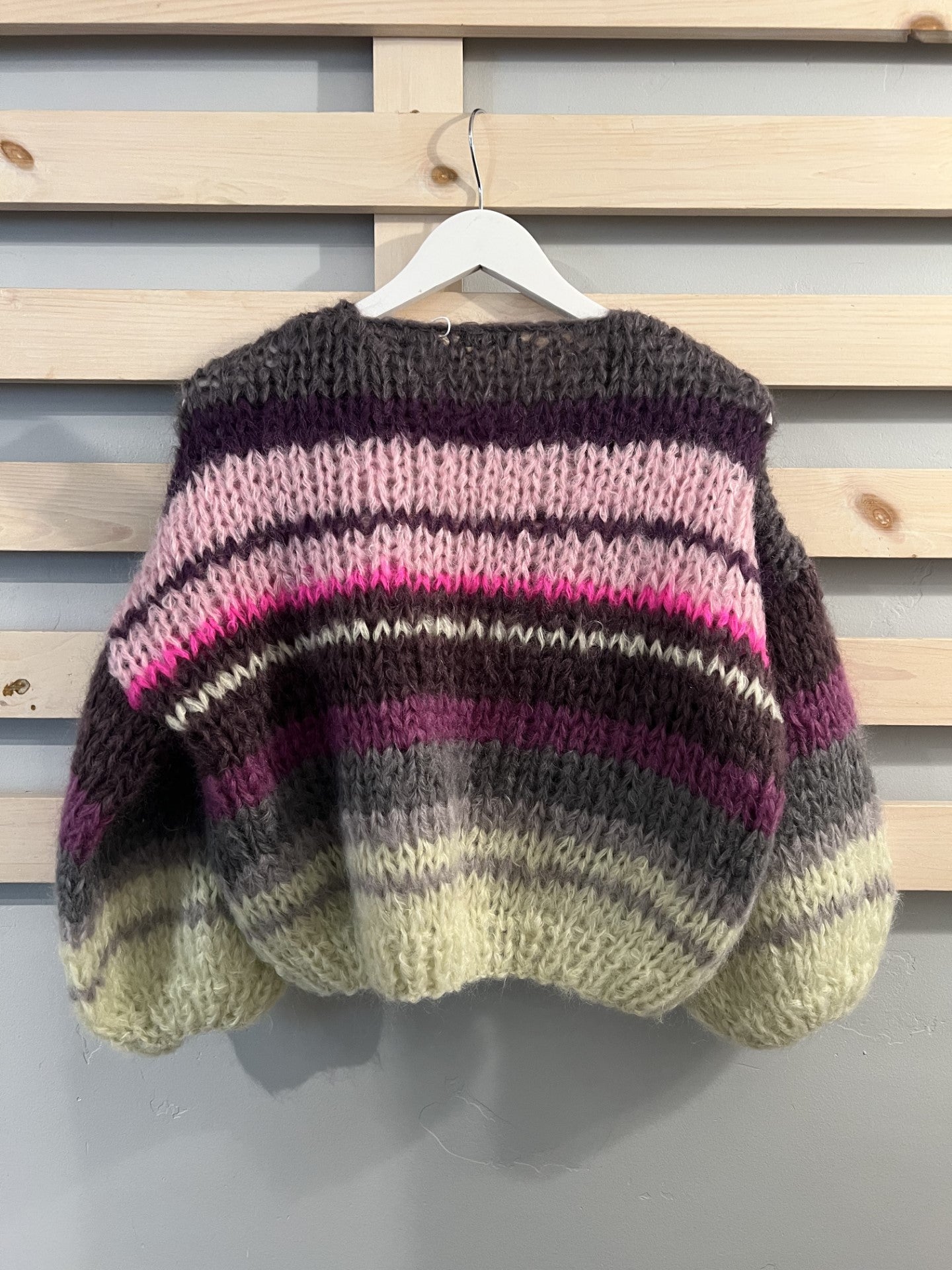 MOHAIR BOMBER CARDIGAN STRIPED