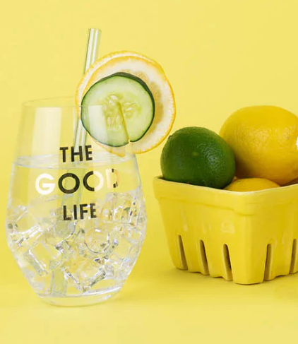 Chez Gagne Good Life Wine Glass