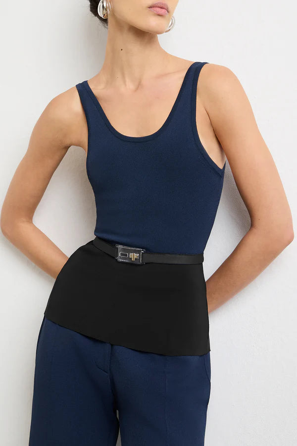 Julia Scoop Neck Knit Tank Turnlock Belt