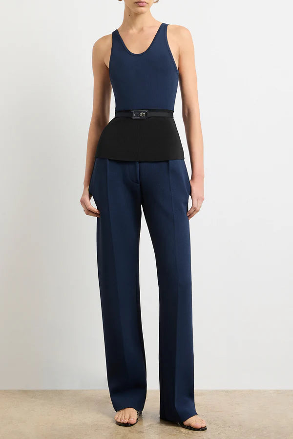 Julia Scoop Neck Knit Tank Turnlock Belt
