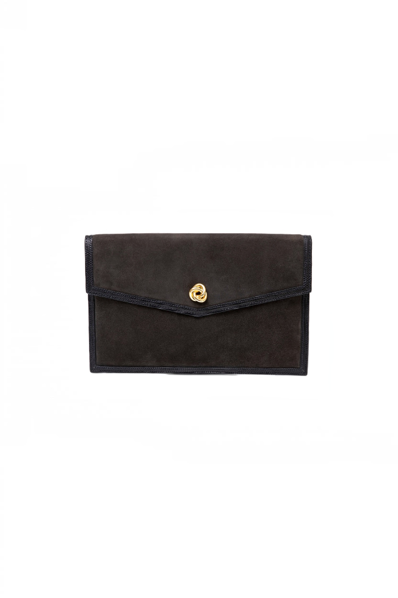 Suede Brick Clutch
