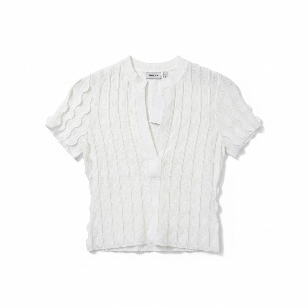 Mallorie Scalloped Knit Polo