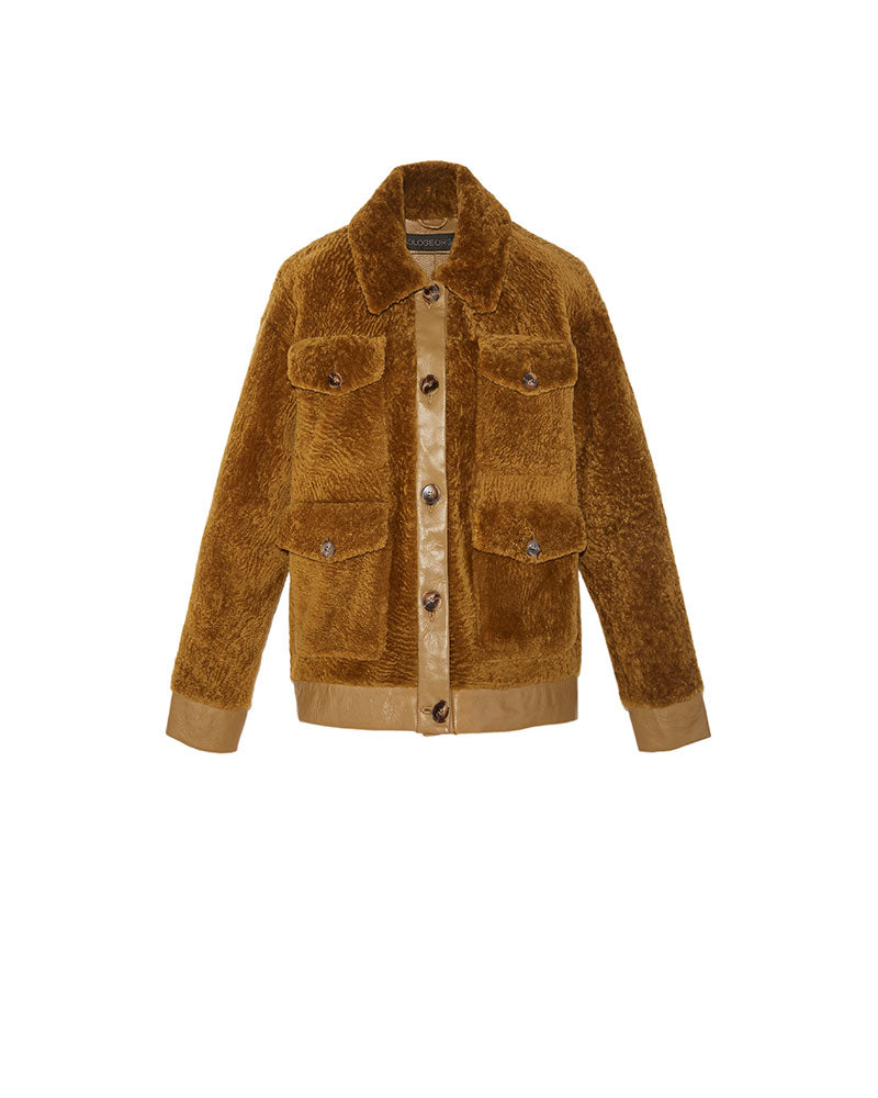 Curly Shearling Safari Jacket