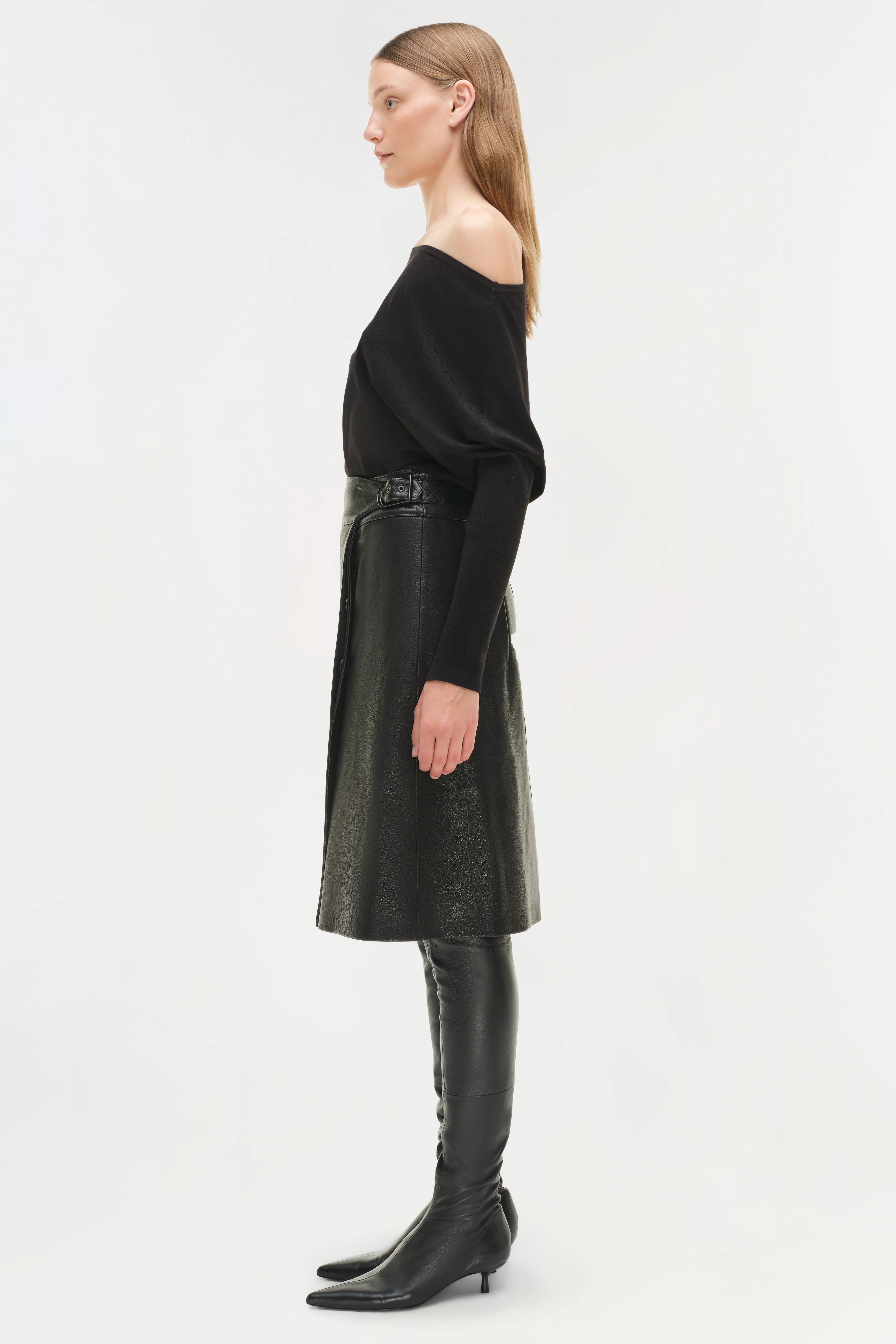 Raddix Belted Midi Skirt