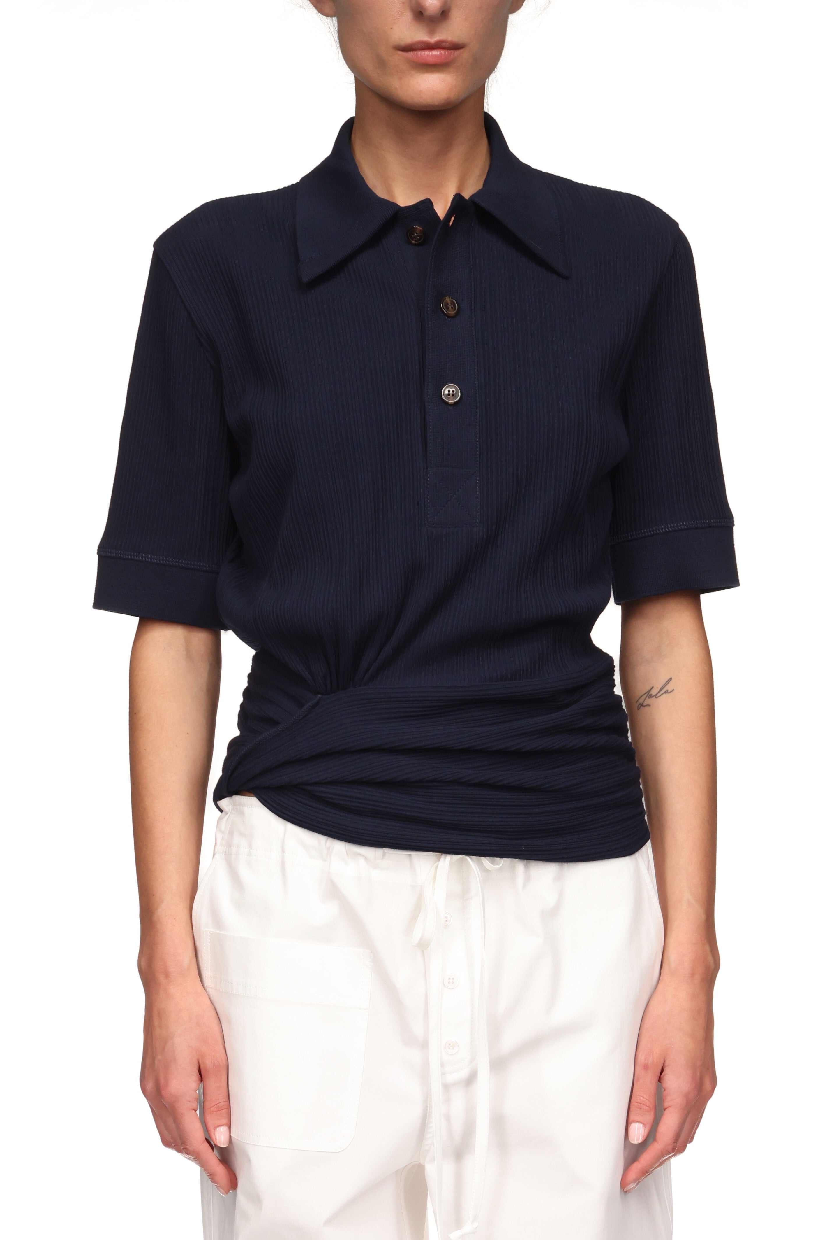 Twist Detail Polo Top