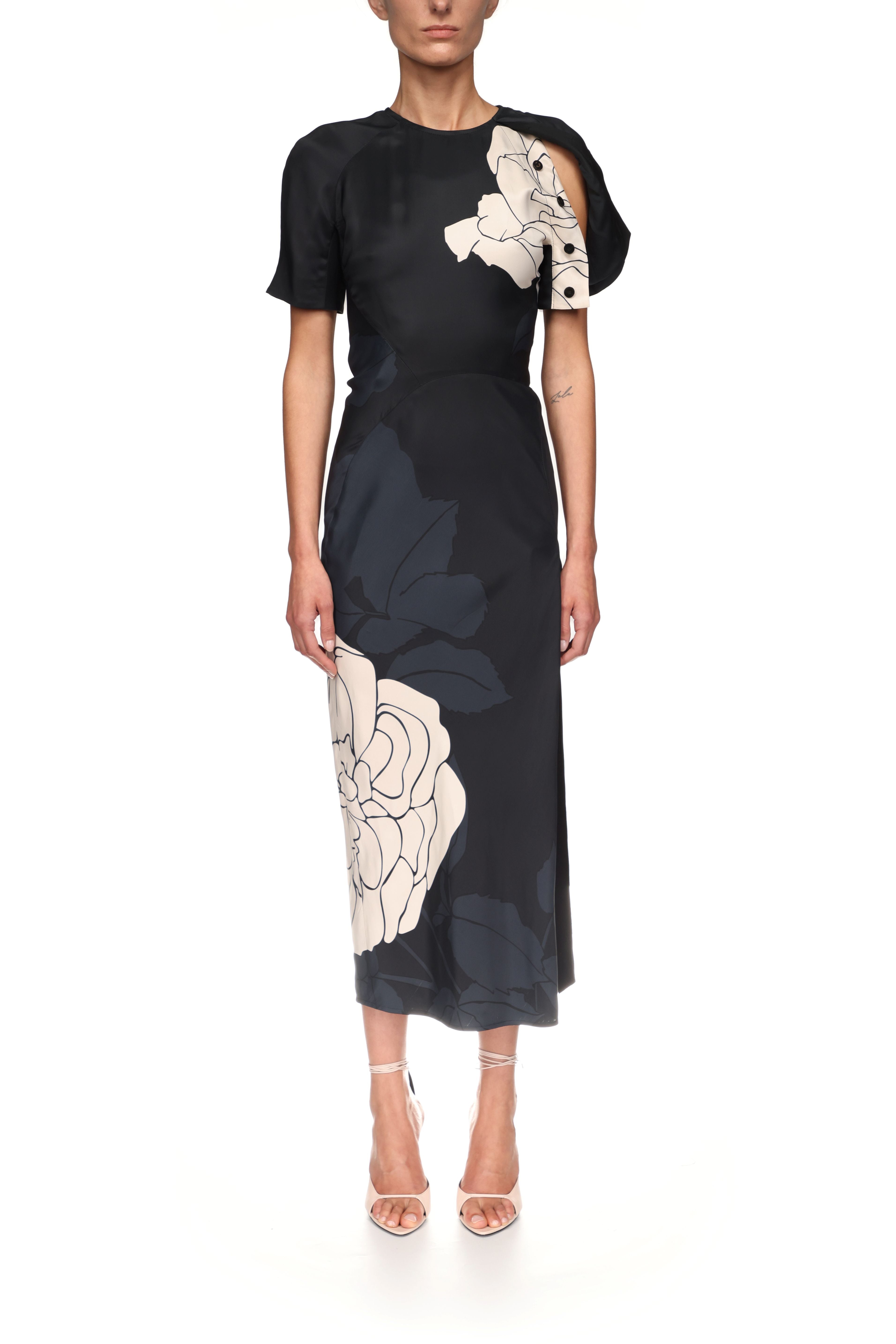 Split Hem Detail Midi Dress