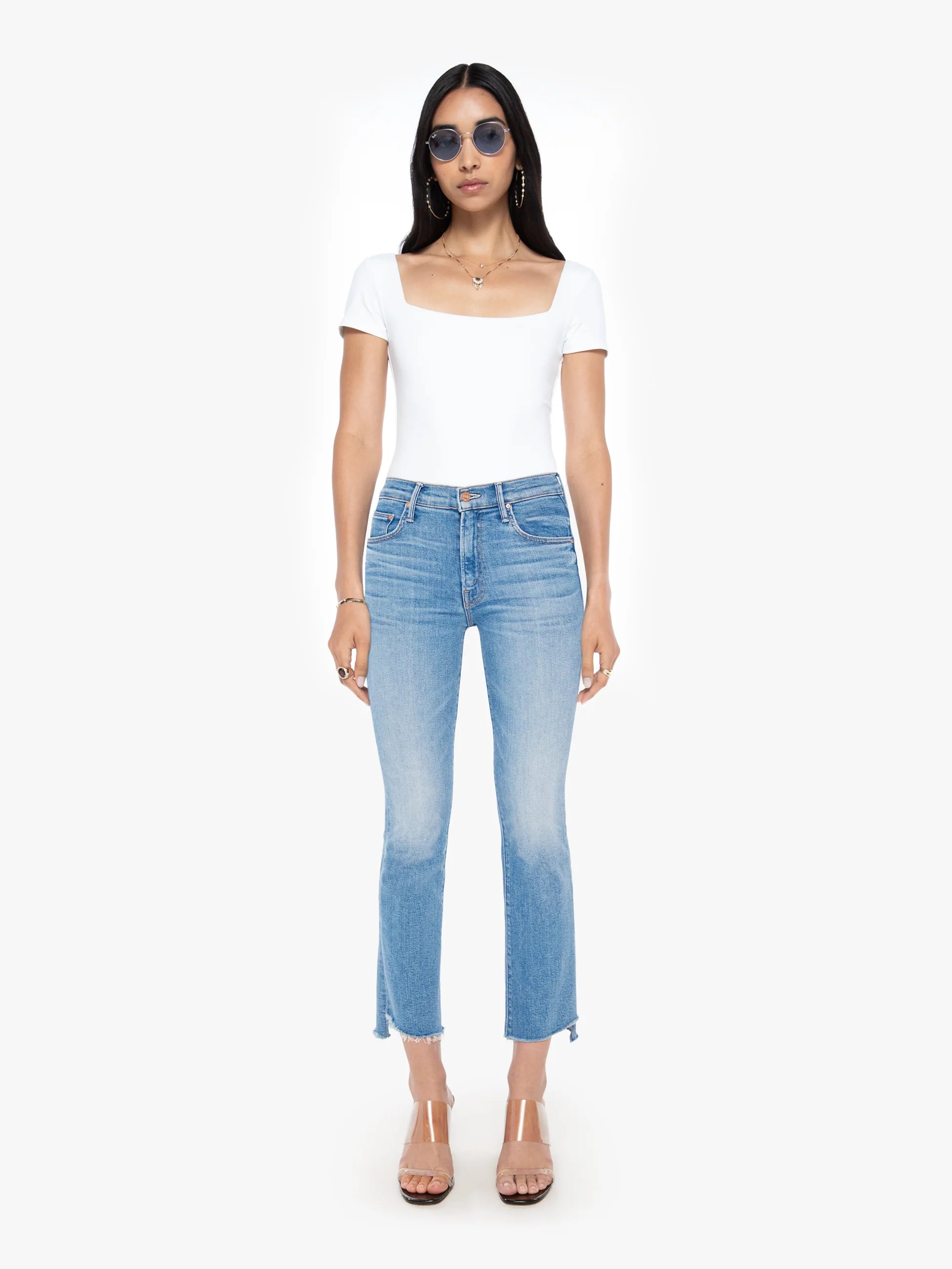 The Insider Crop Step Fray Jean