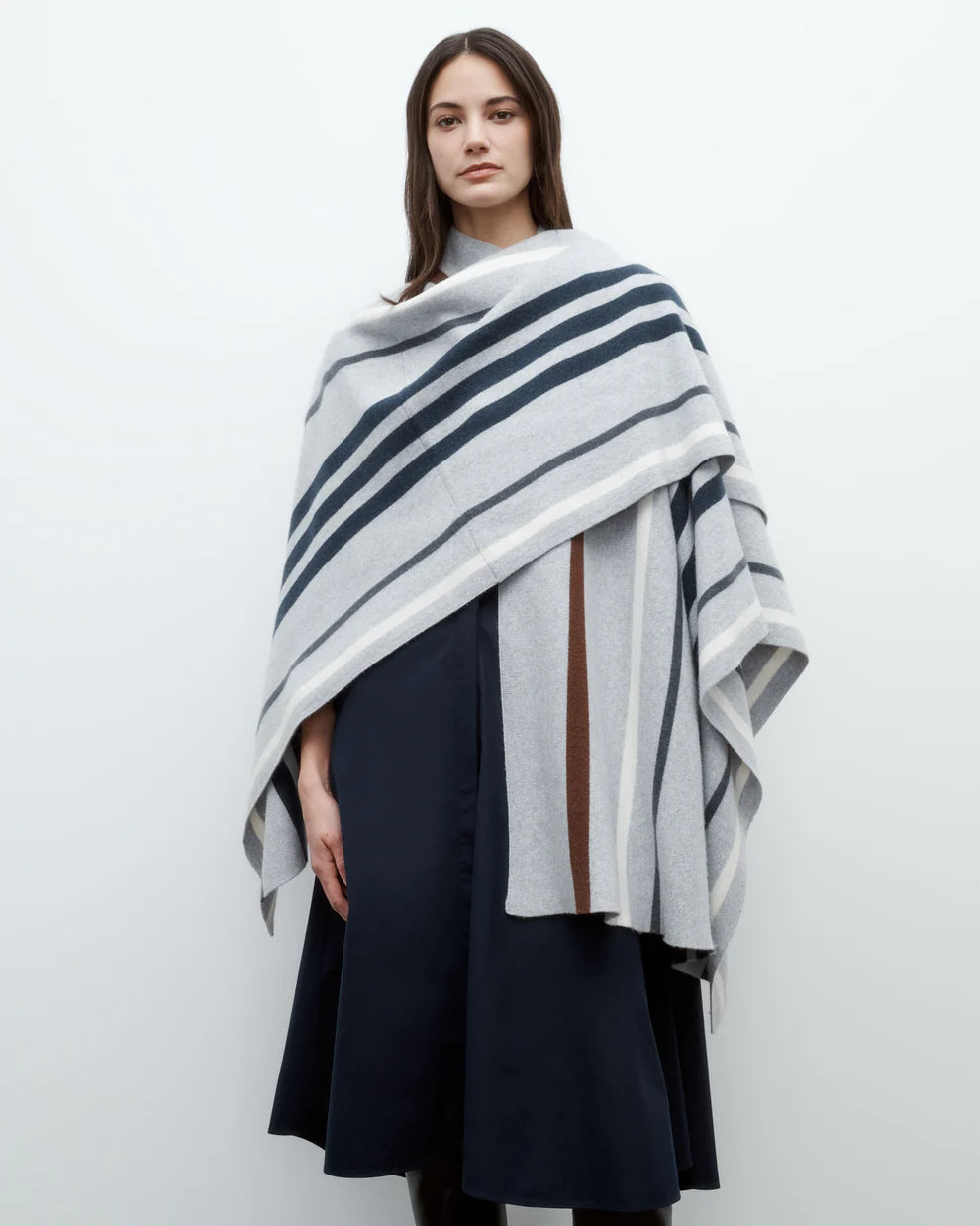 Striped Wrap Poncho