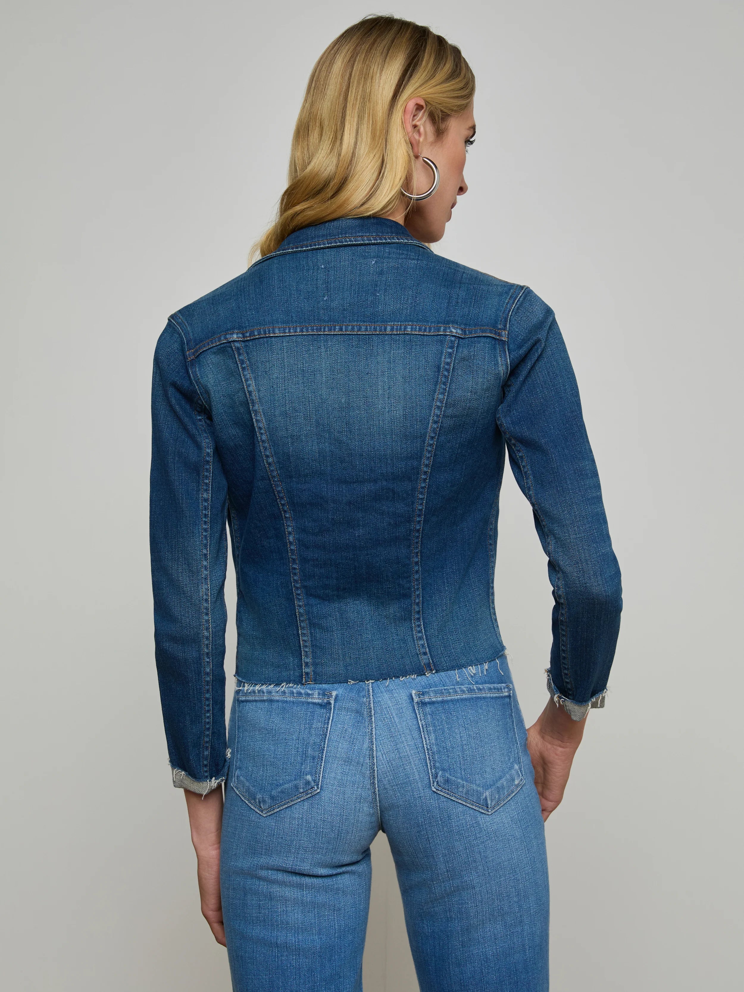 Janelle Slim Raw Denim Jacket