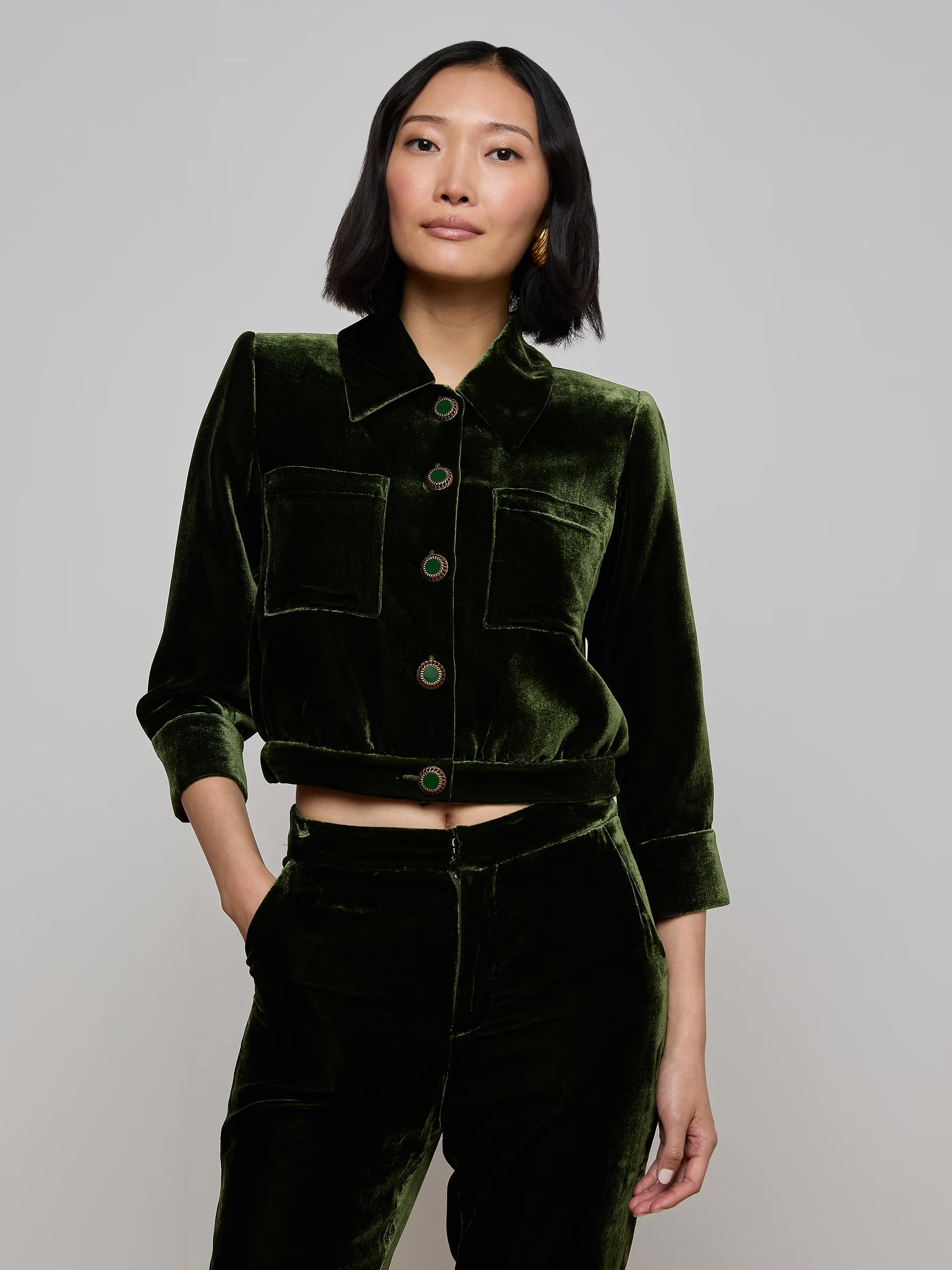 Jia Crop Three Quarter Sleeve Jacket