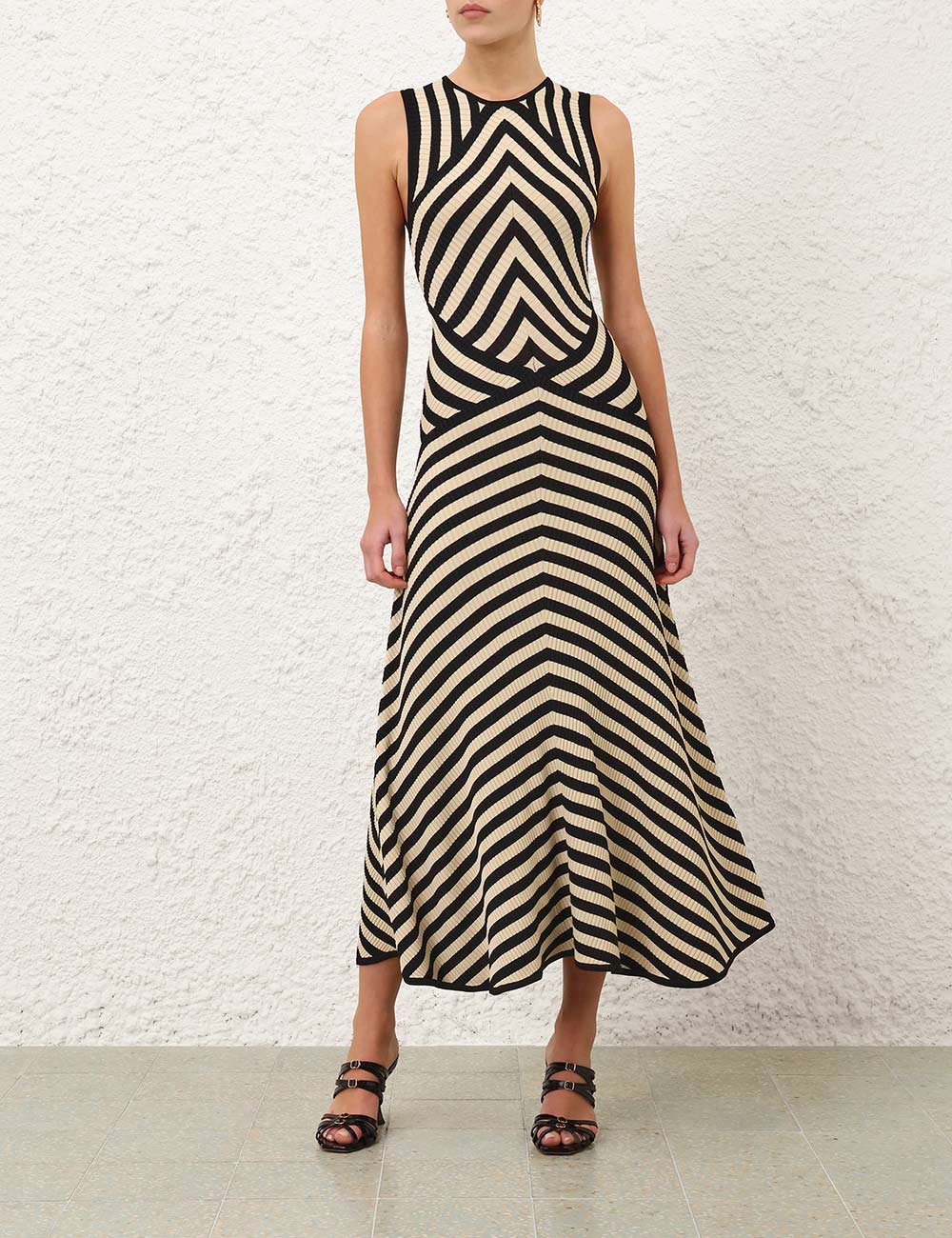 Valiant Deco Stripe Midi Dress