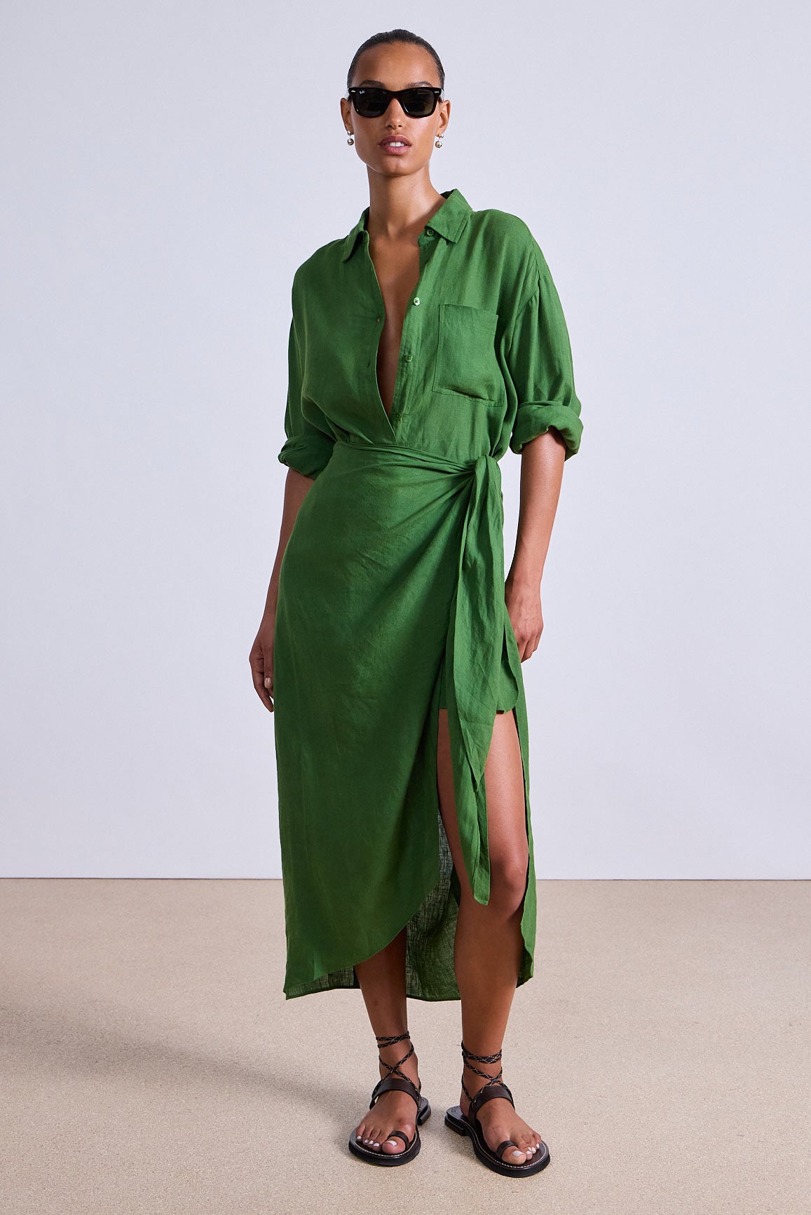 Alessandra Sarong Shirt Dress