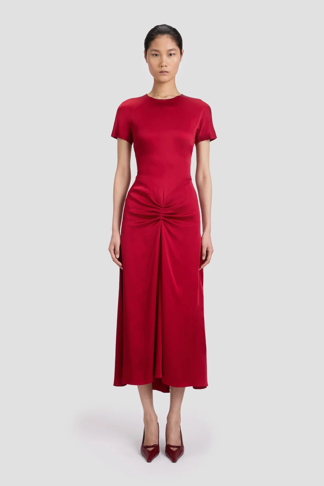 Gathered Detail T-Shirt Midi Dress