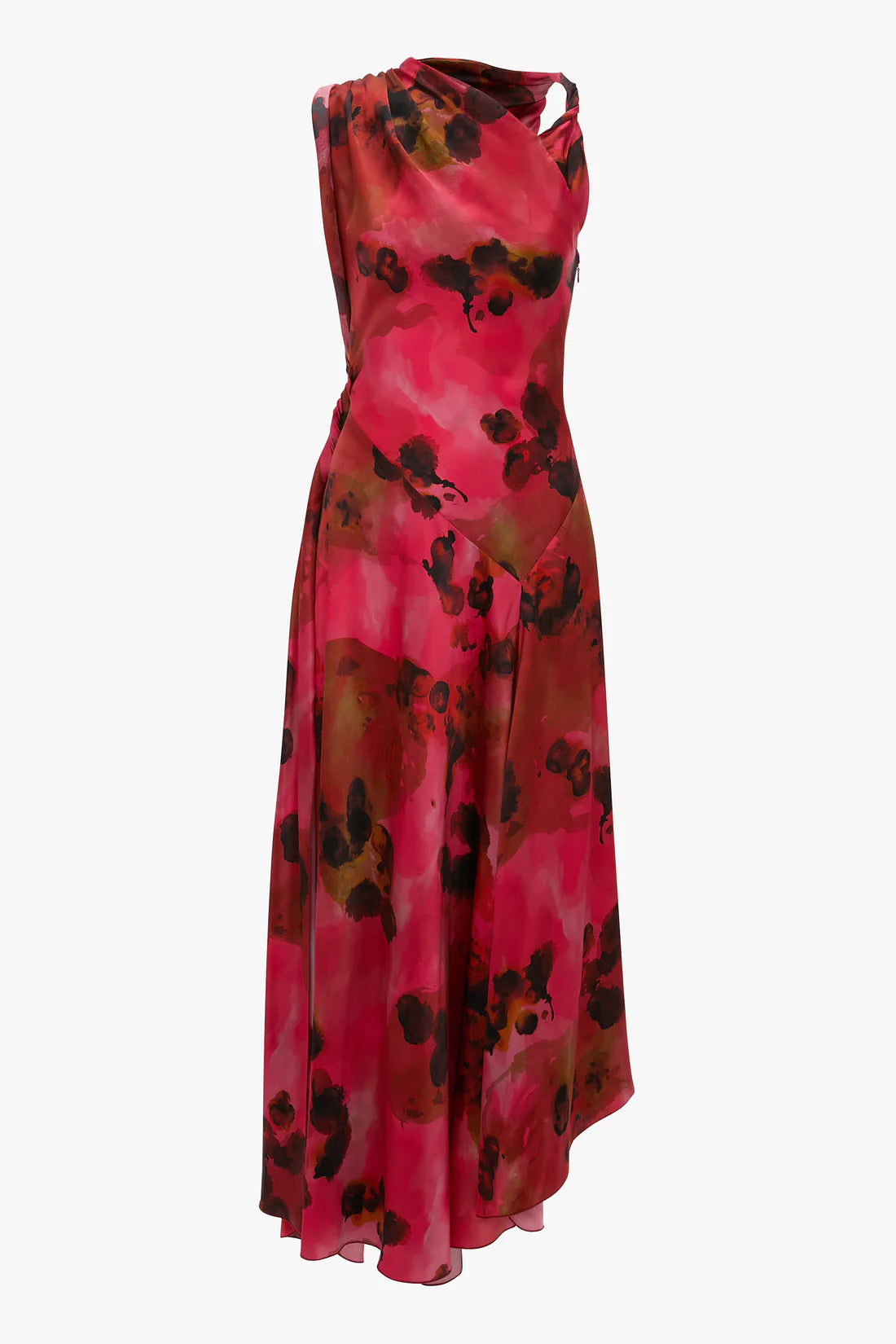 Sleeveless Draped Midi Dress