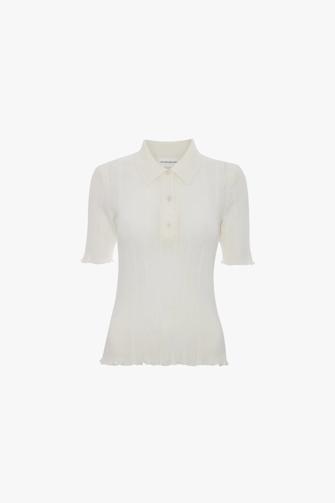 Pointelle Polo Top