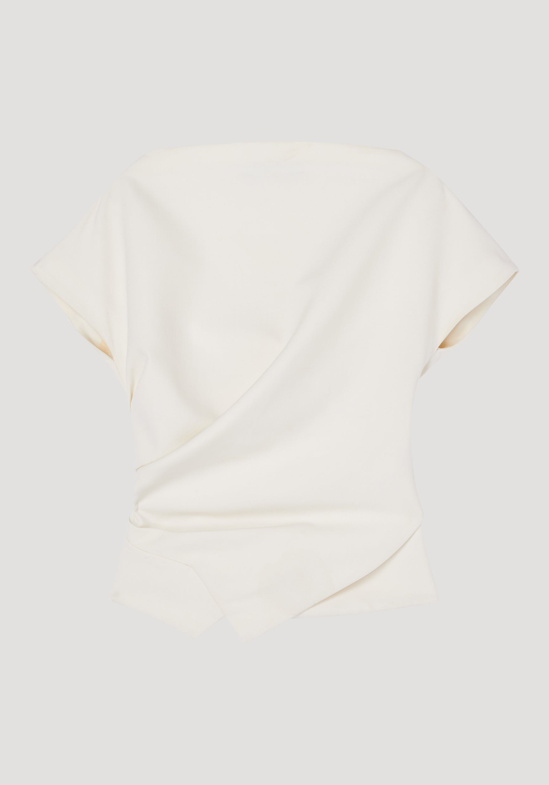 Draped wool lapel top