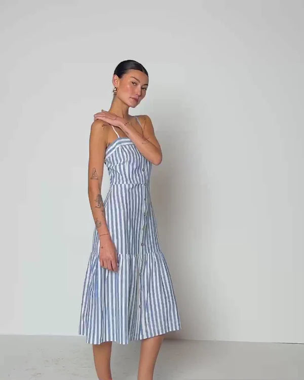 Luciana Stripe Single Tier Dress