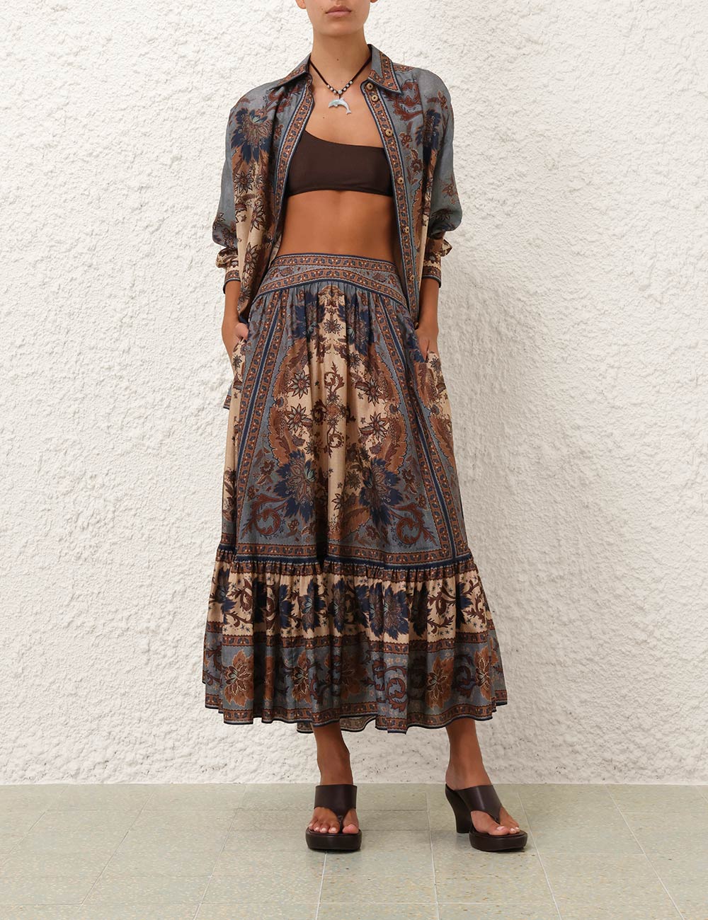 Ascension Tiered Midi Skirt