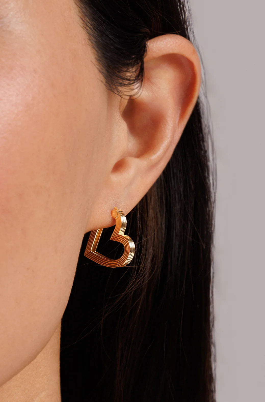Fluted Heart Hoops