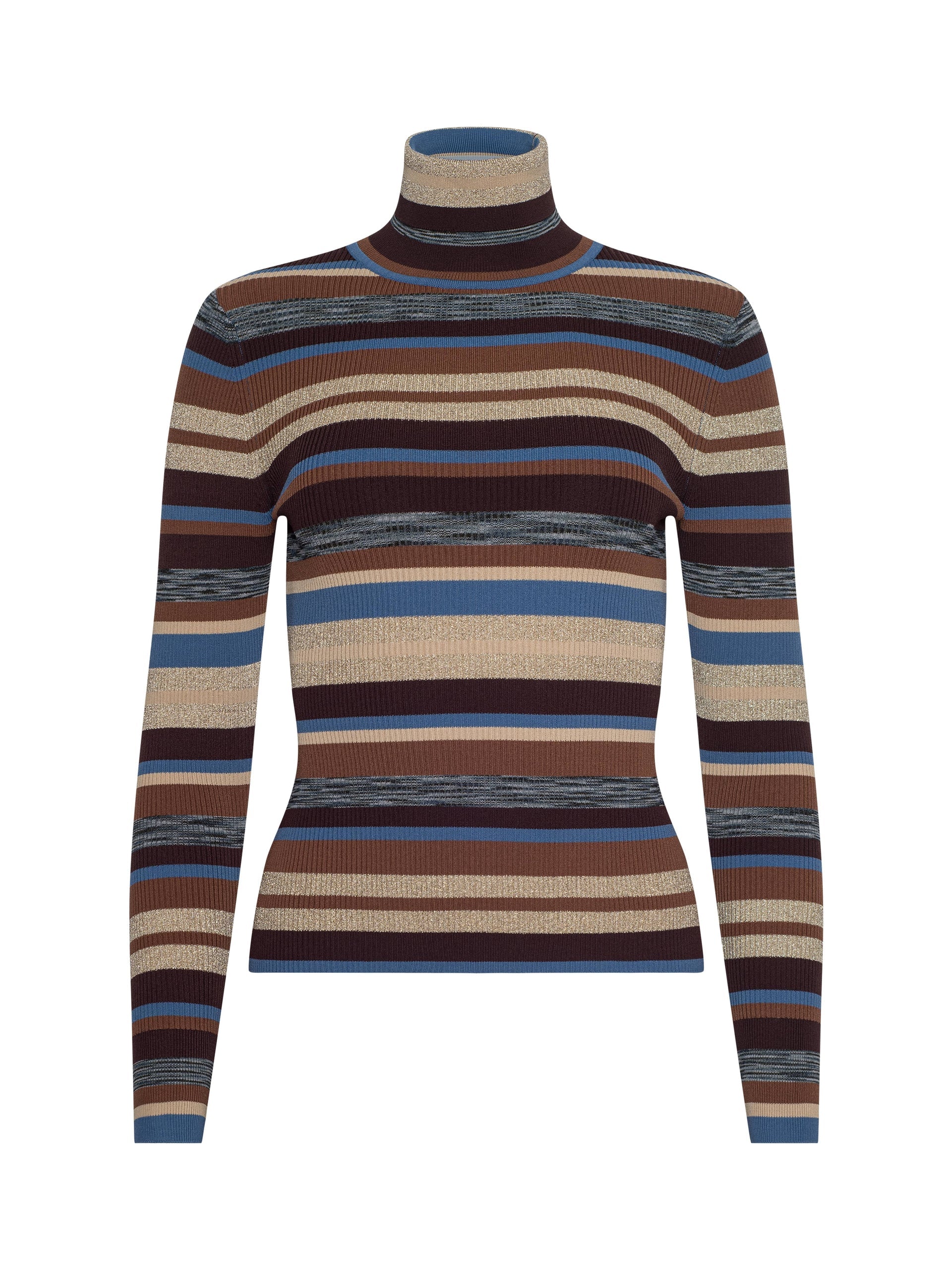 Olene Stripe Turtleneck Top