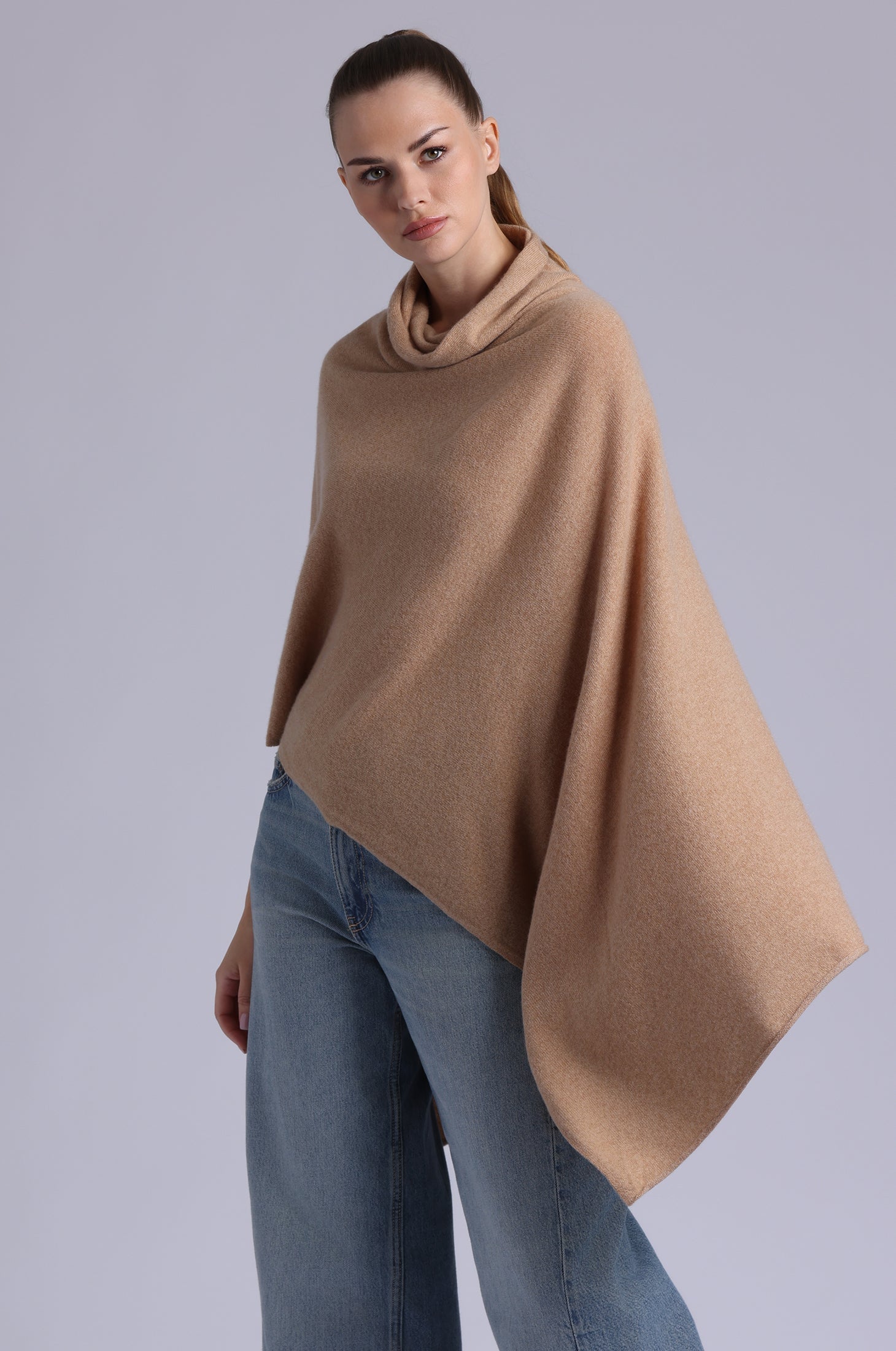 Cashmere Funnel Neck Ruana