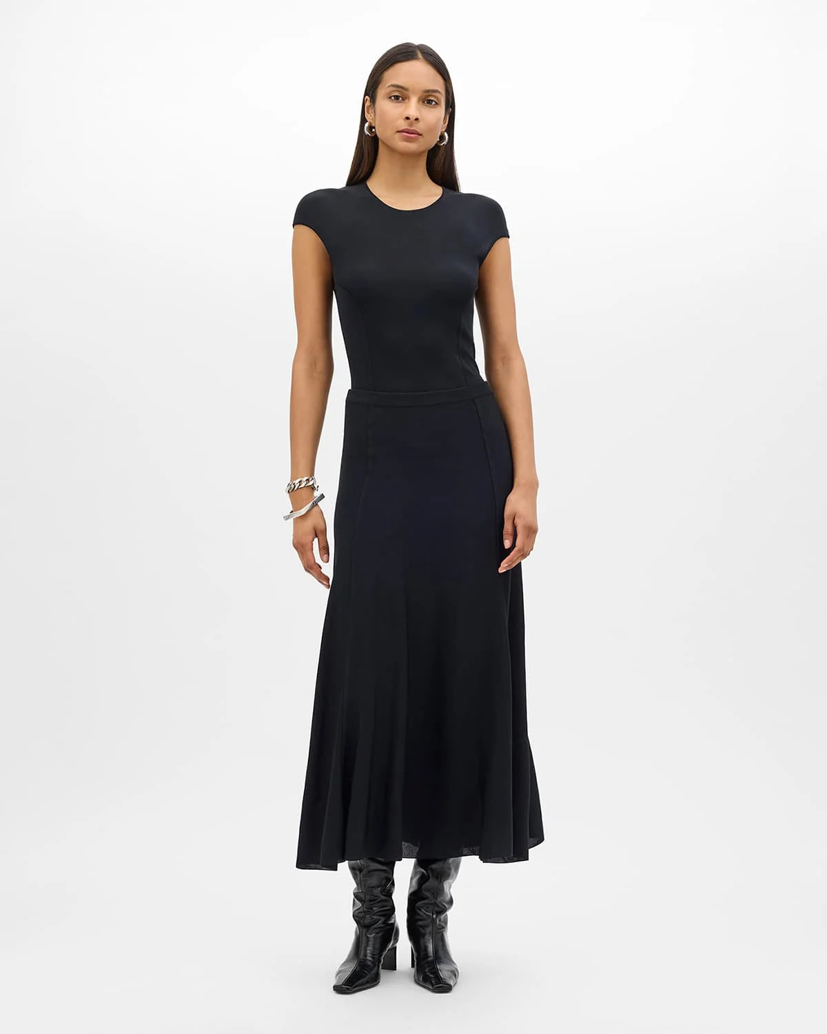Seamed Flare Skirt