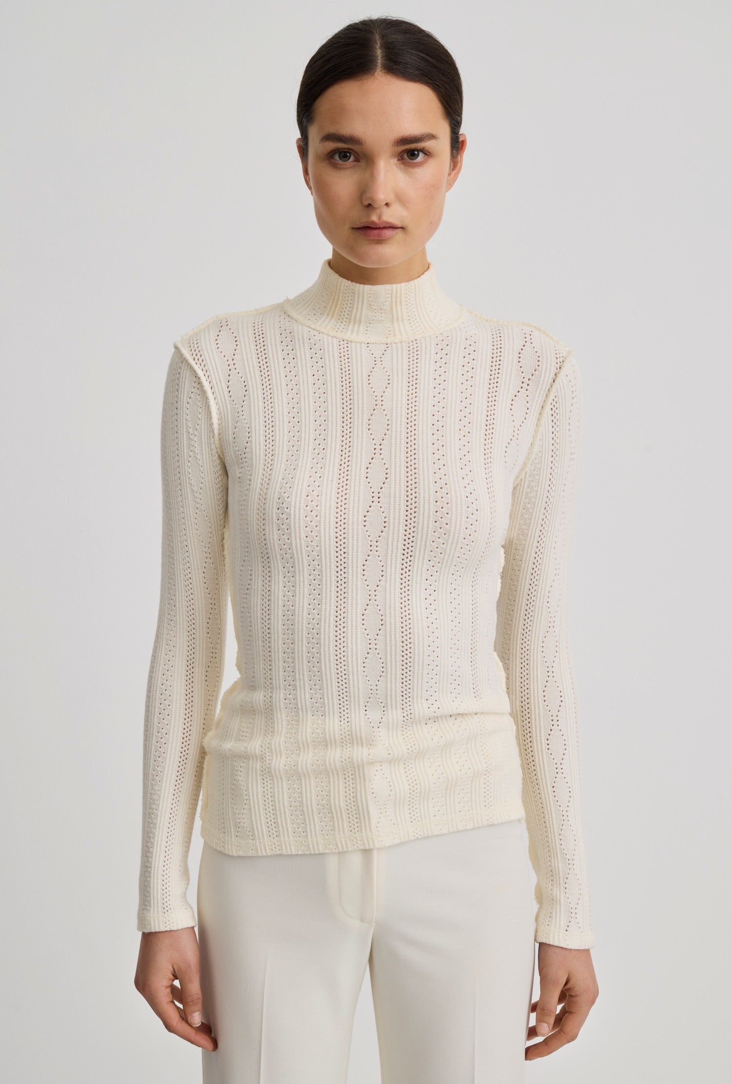 Pointelle Knit Turtleneck