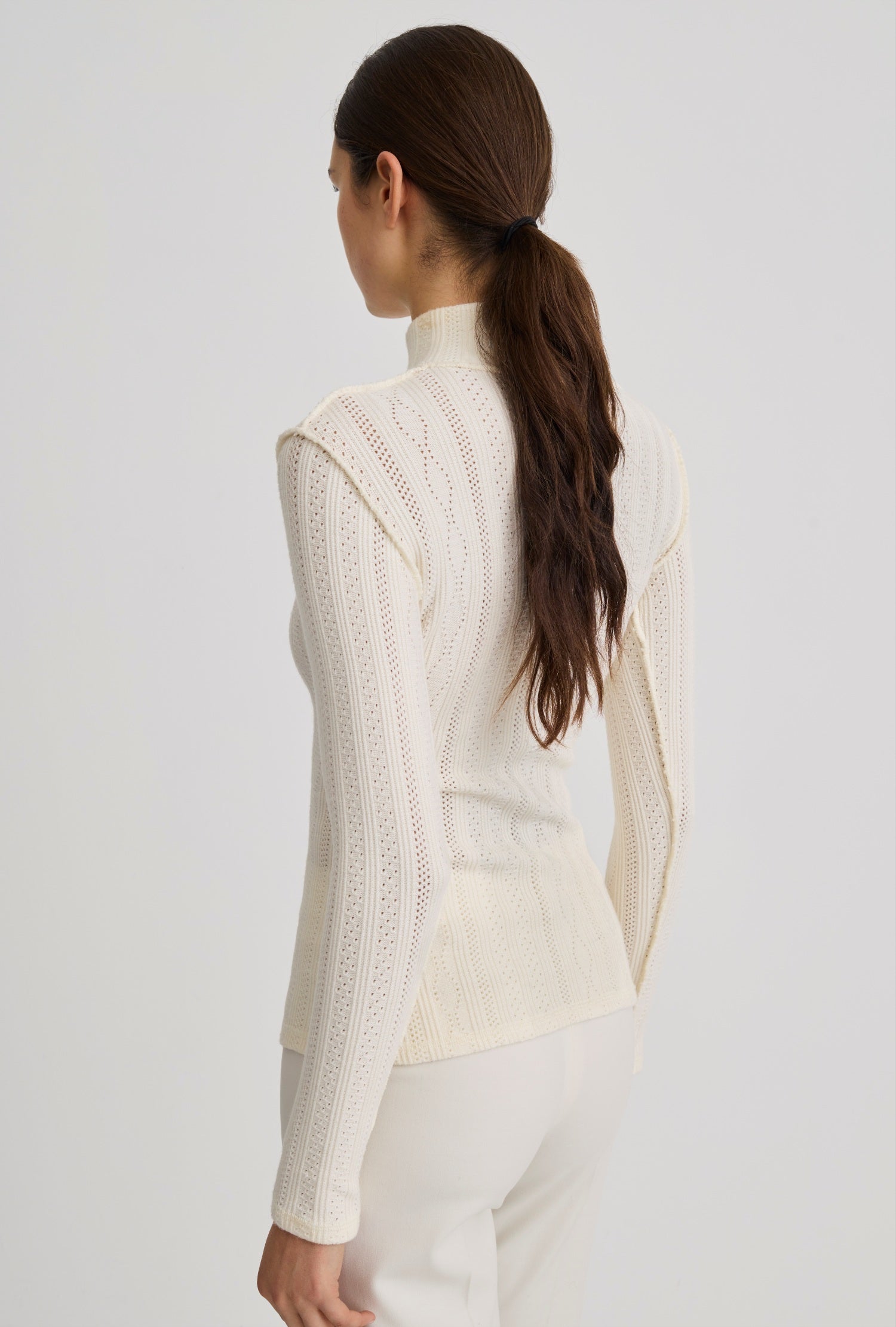 Pointelle Knit Turtleneck
