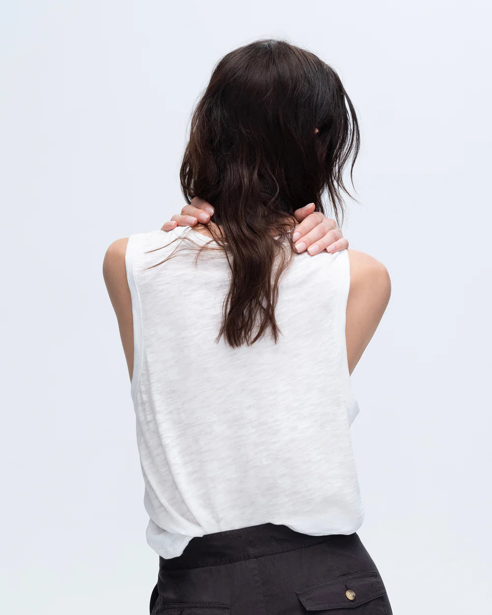 Slub Jersey V Neck Tank Top