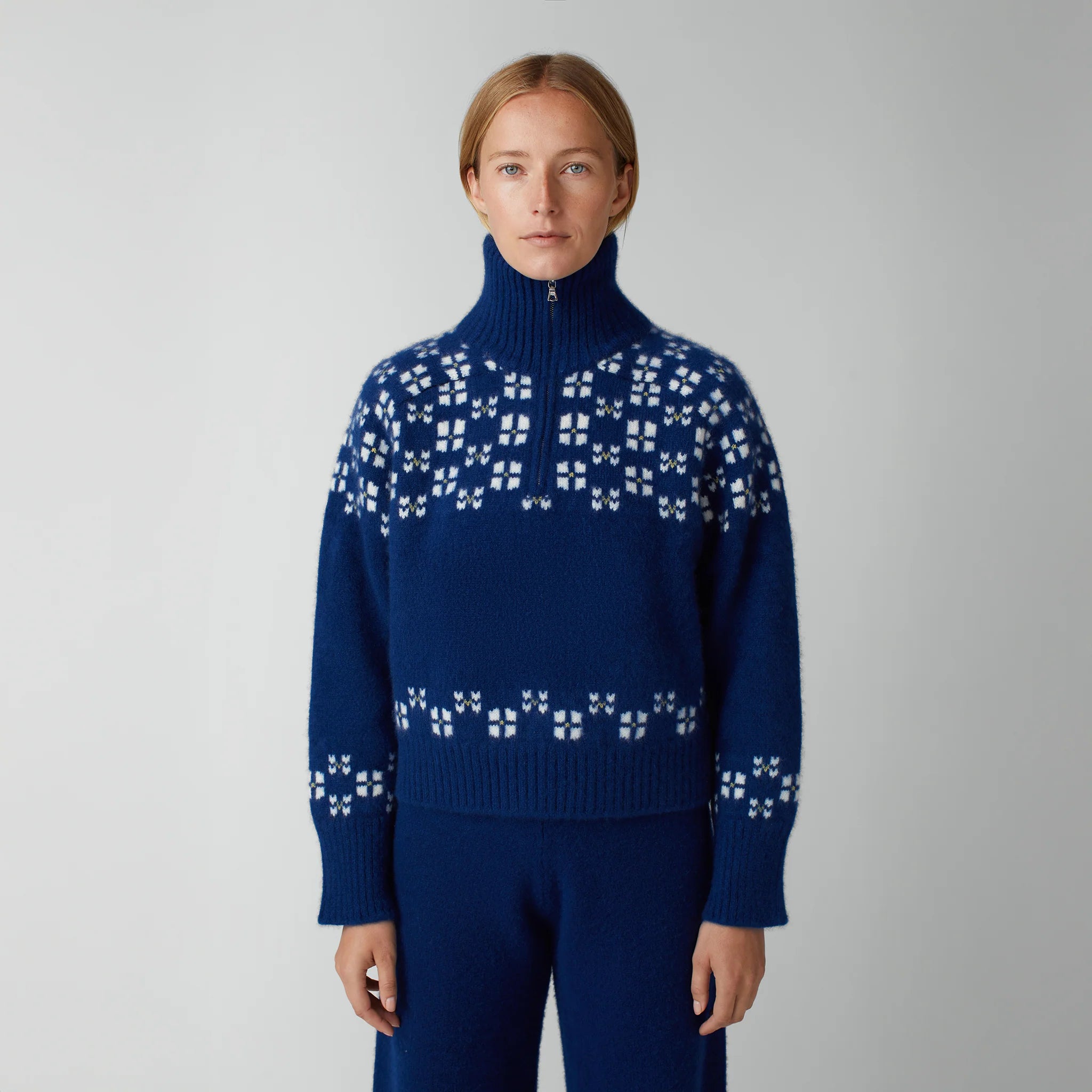 Winter Fair Isle Half Zip Sweater
