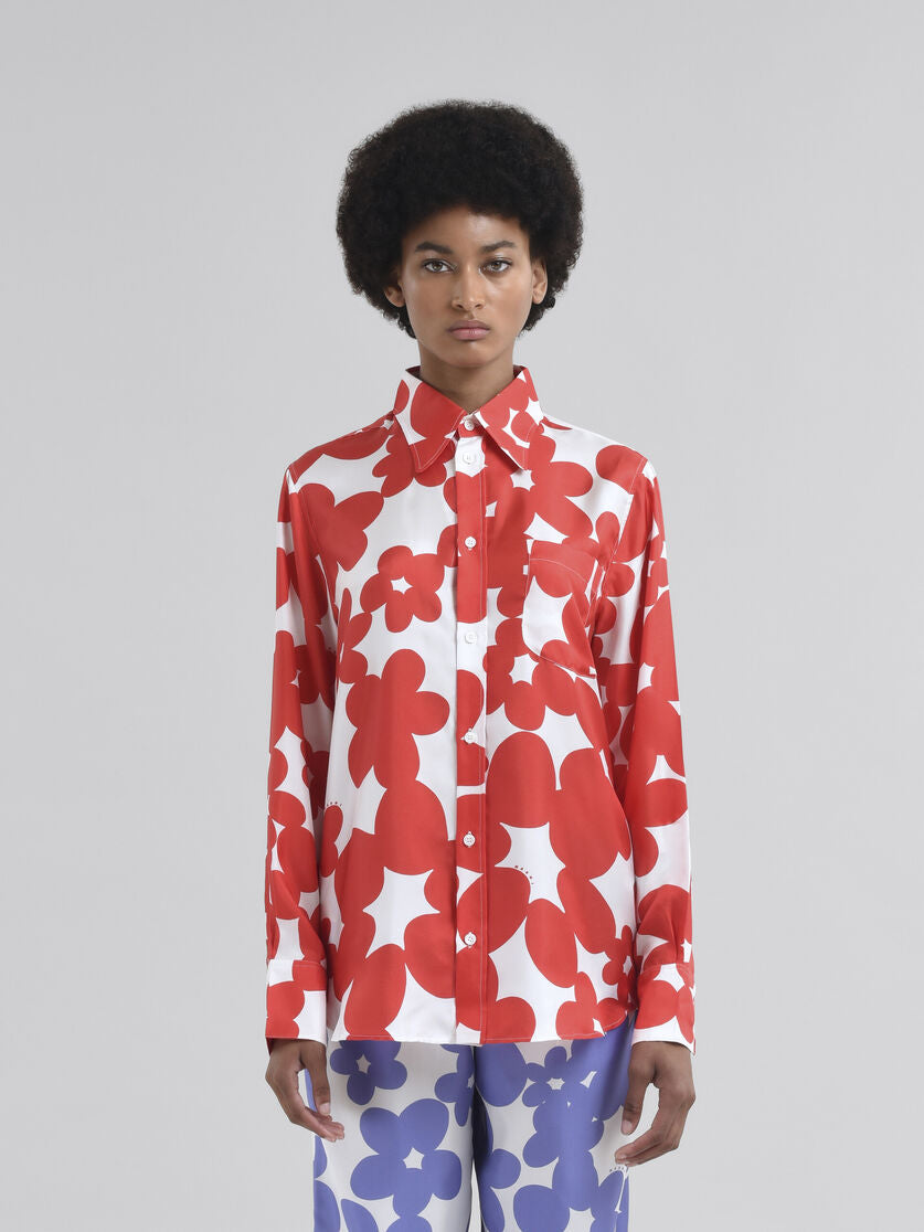 Large Flowers Button Down Shirt