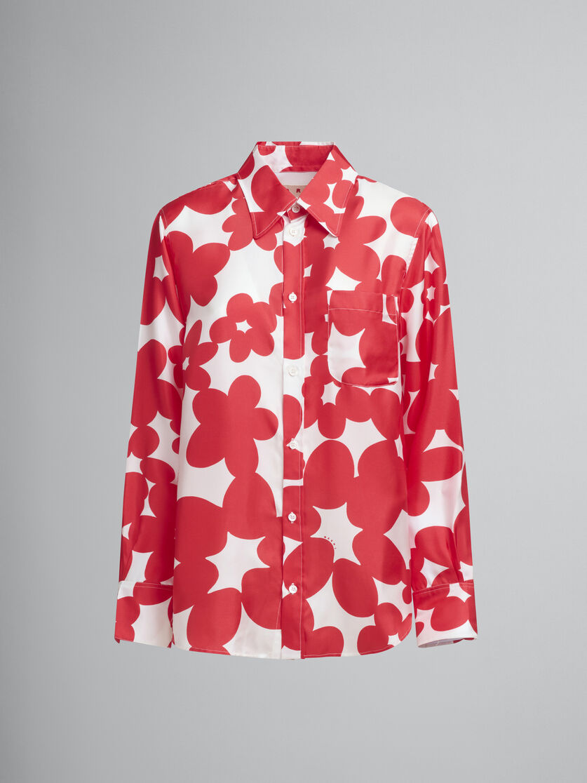 Large Flowers Button Down Shirt