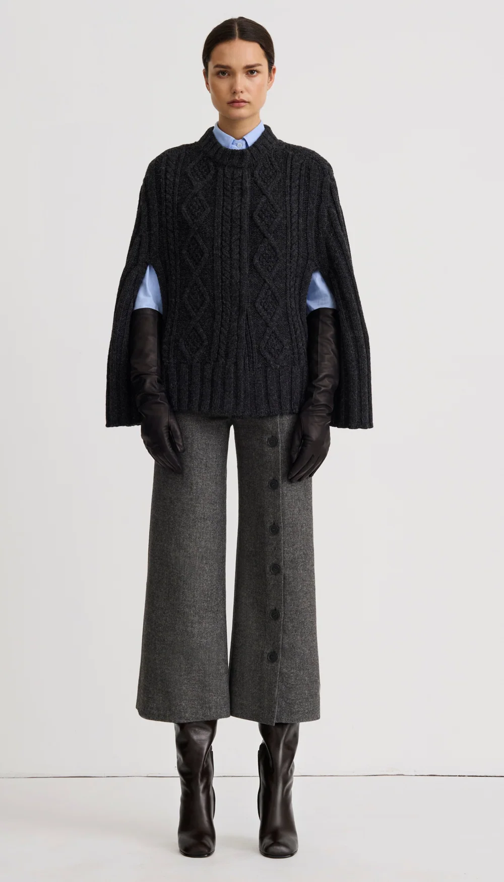 Cable-Knit Cape