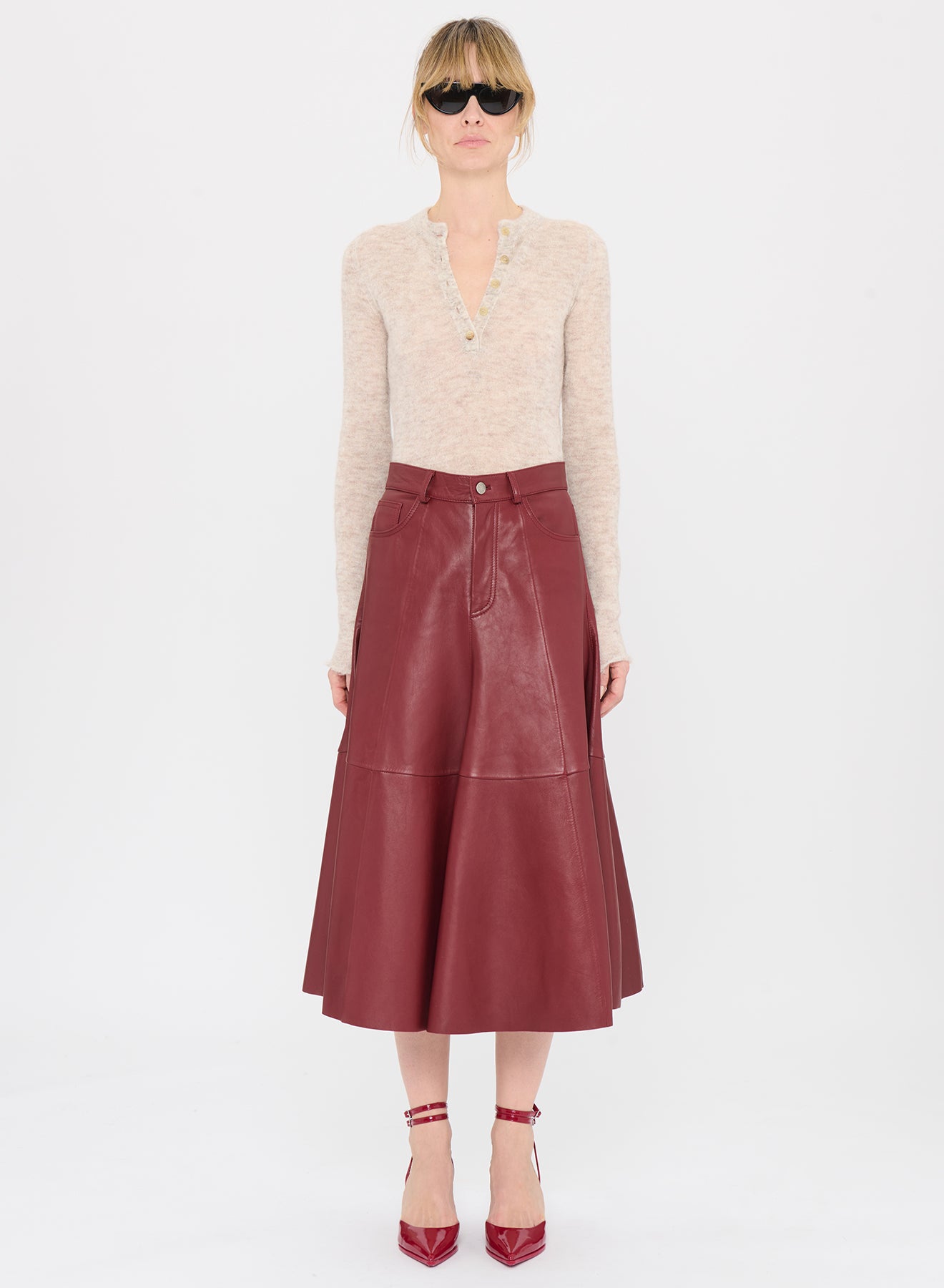 Mid Serenity Leather Skirt