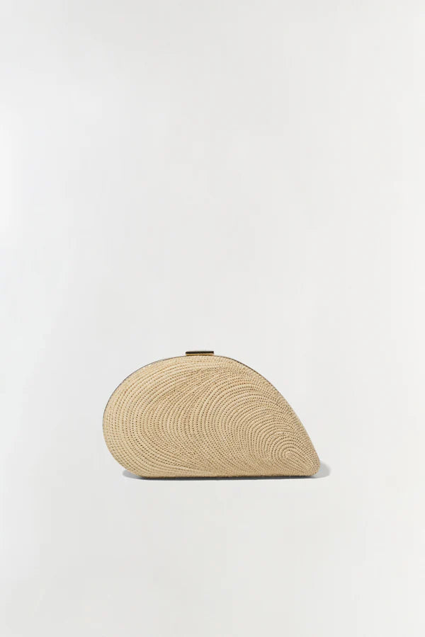 Brigid Raffia Oyster Clutch