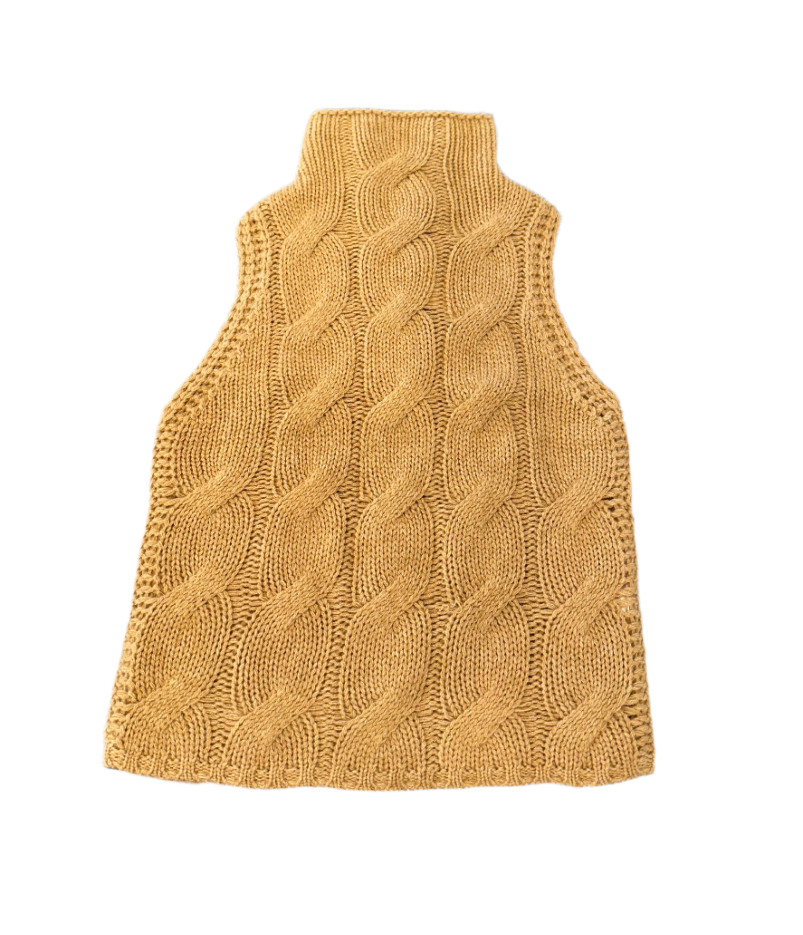 Salvia Sleeveless Cable Turtleneck Top
