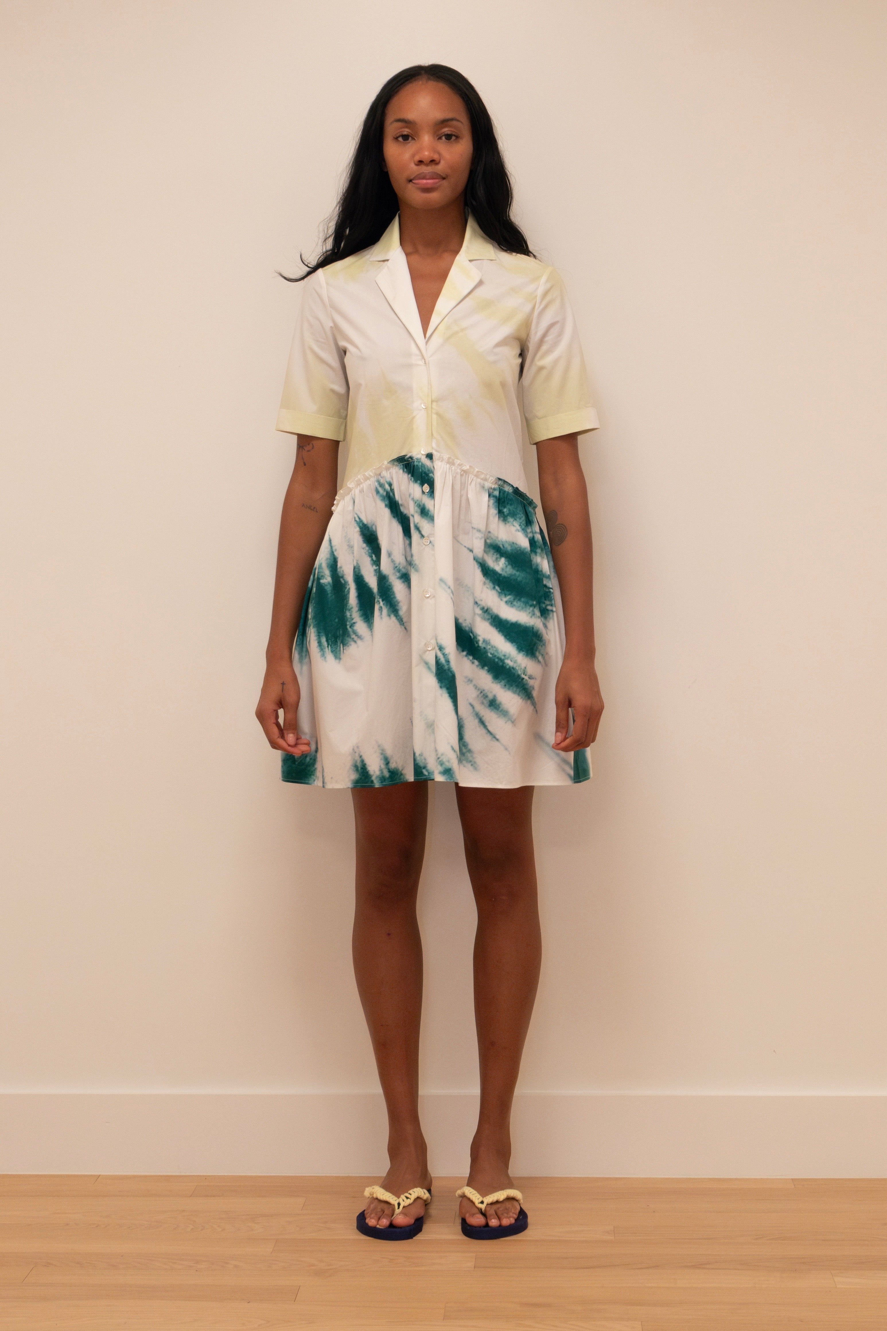 Mini Gathered Shirtdress
