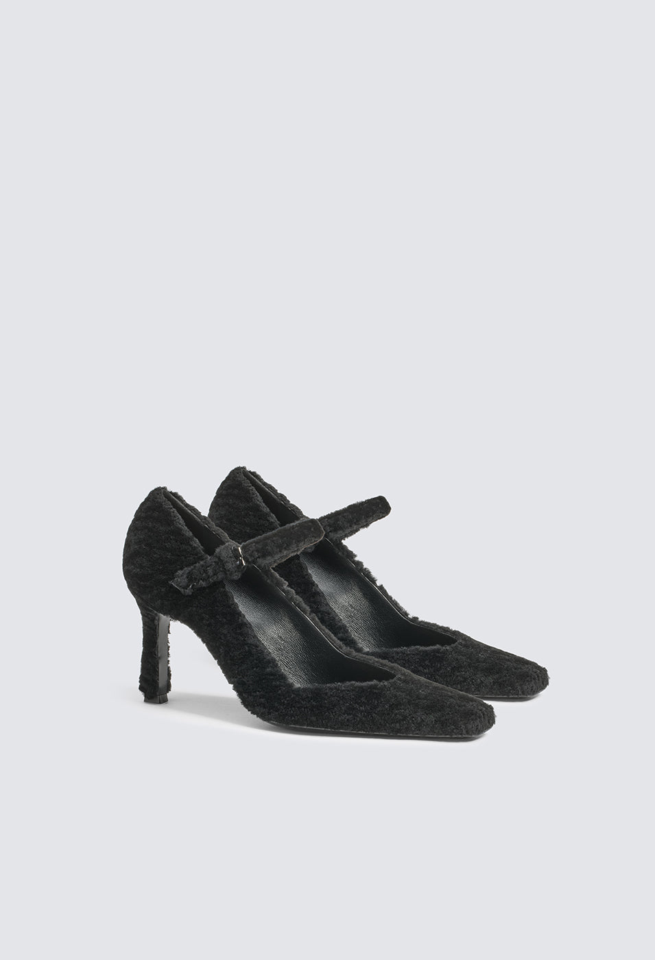 Kelly Shearling Mid Heel Pump