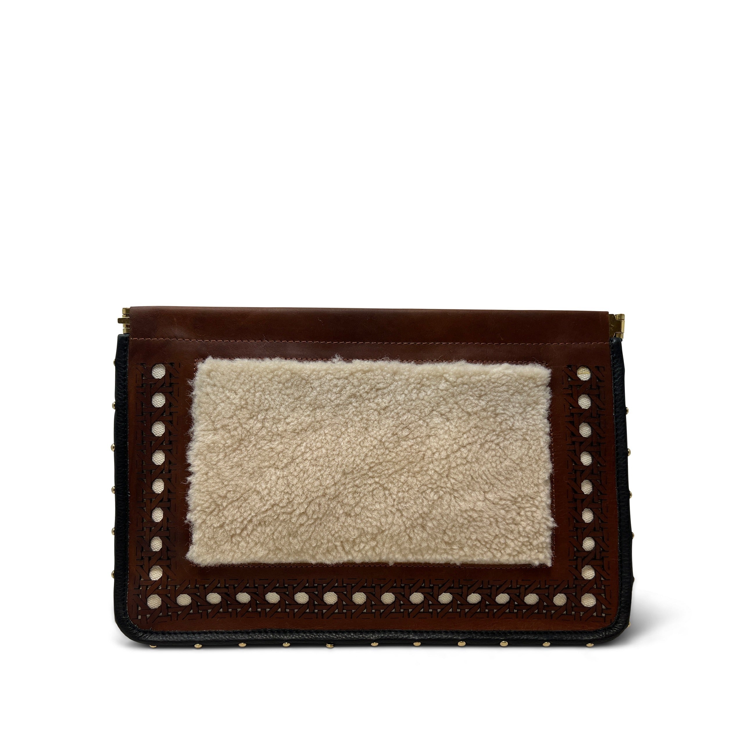 Snap Clutch - Leather Rattan