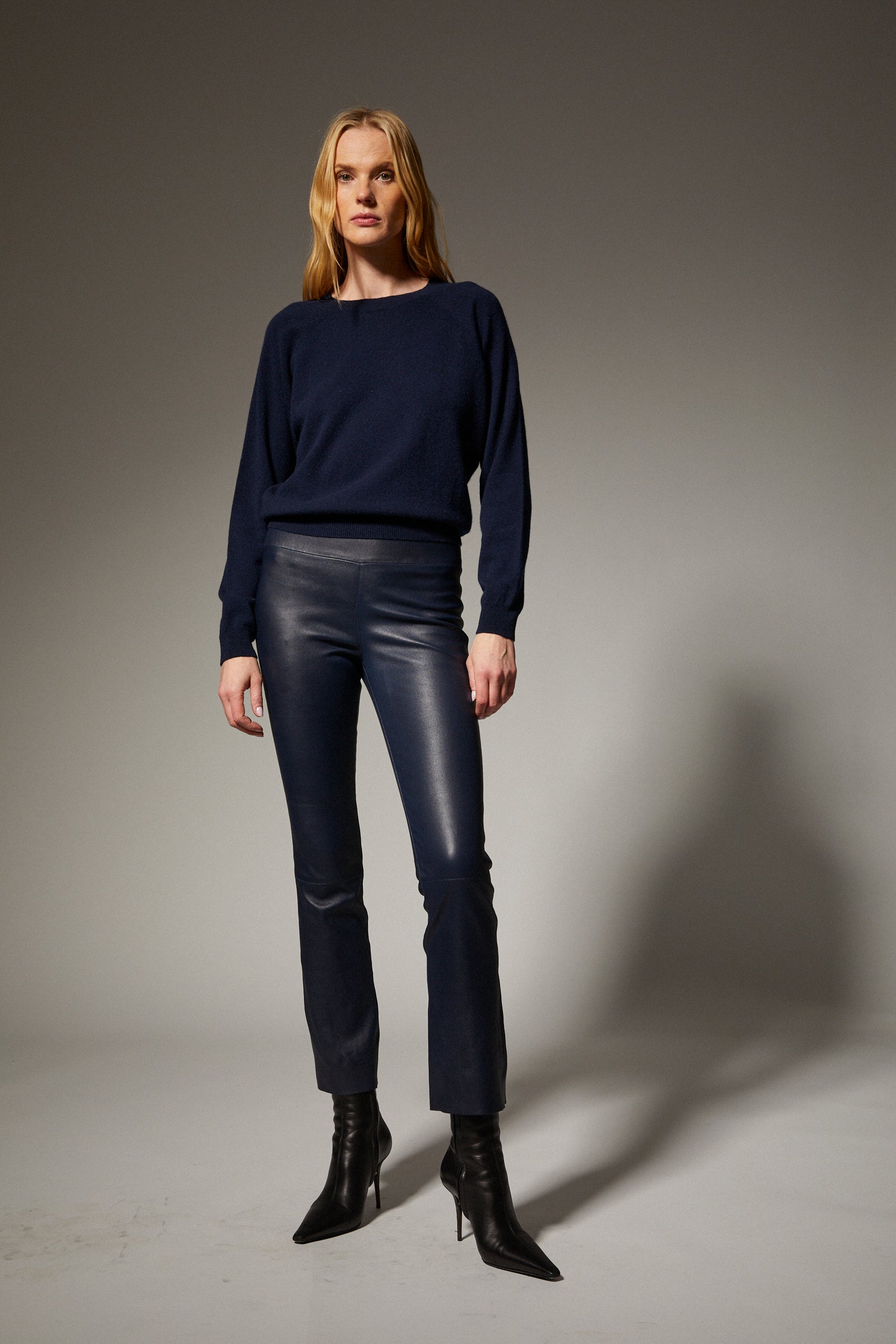 Leather Ankle Flare Pant