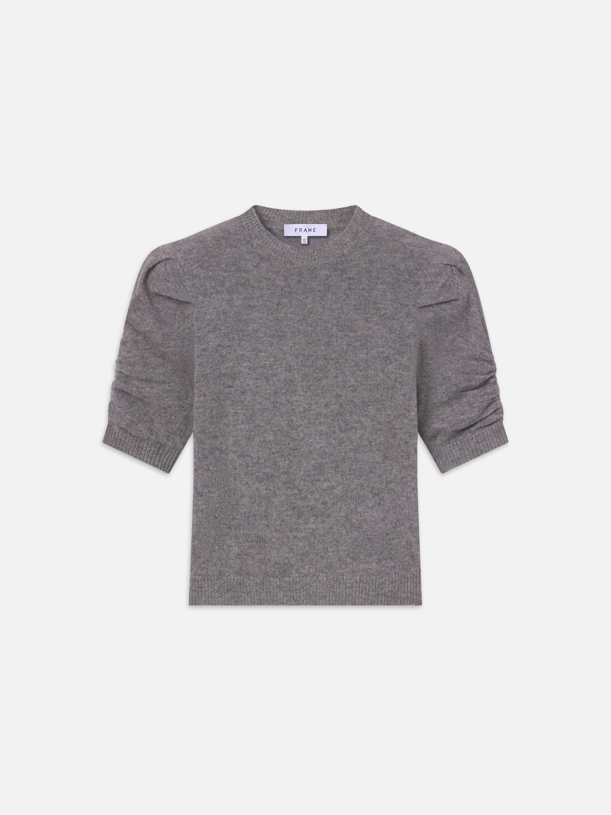 Ruched Sleeve Cashmere Sweater