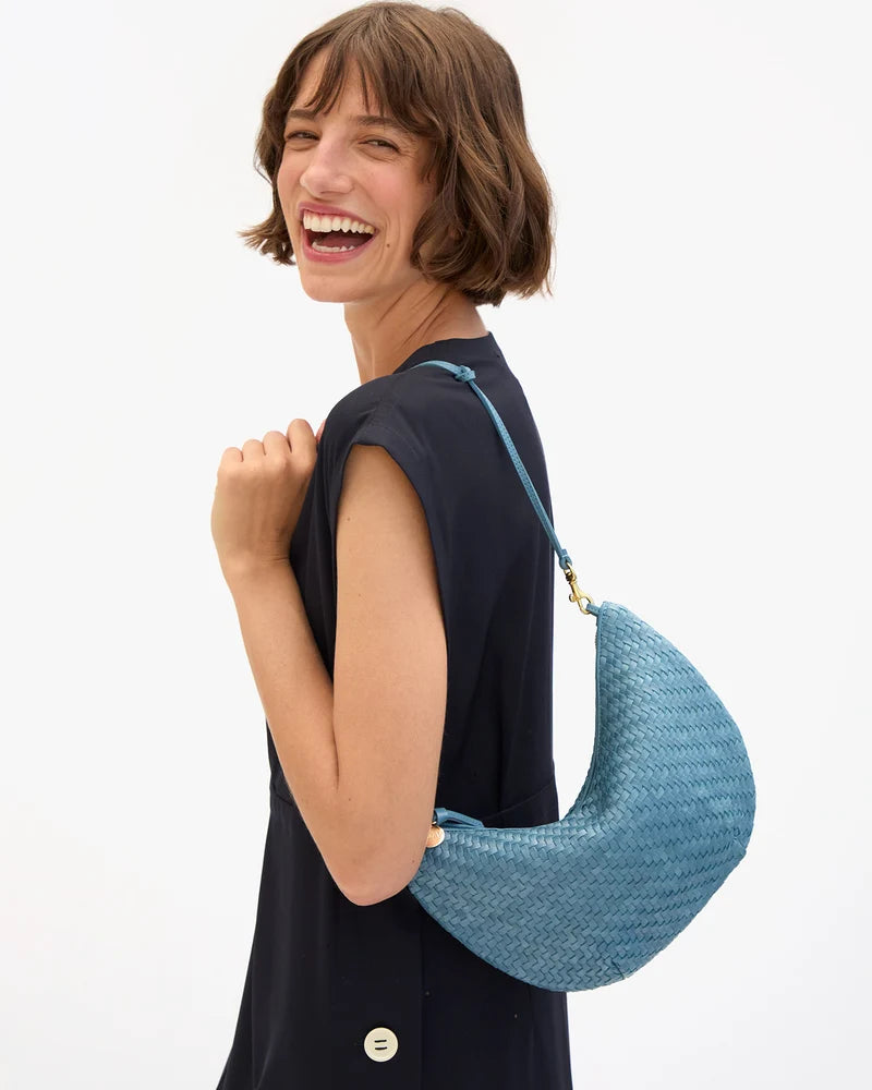 Woven Zig Zag Lune Bag