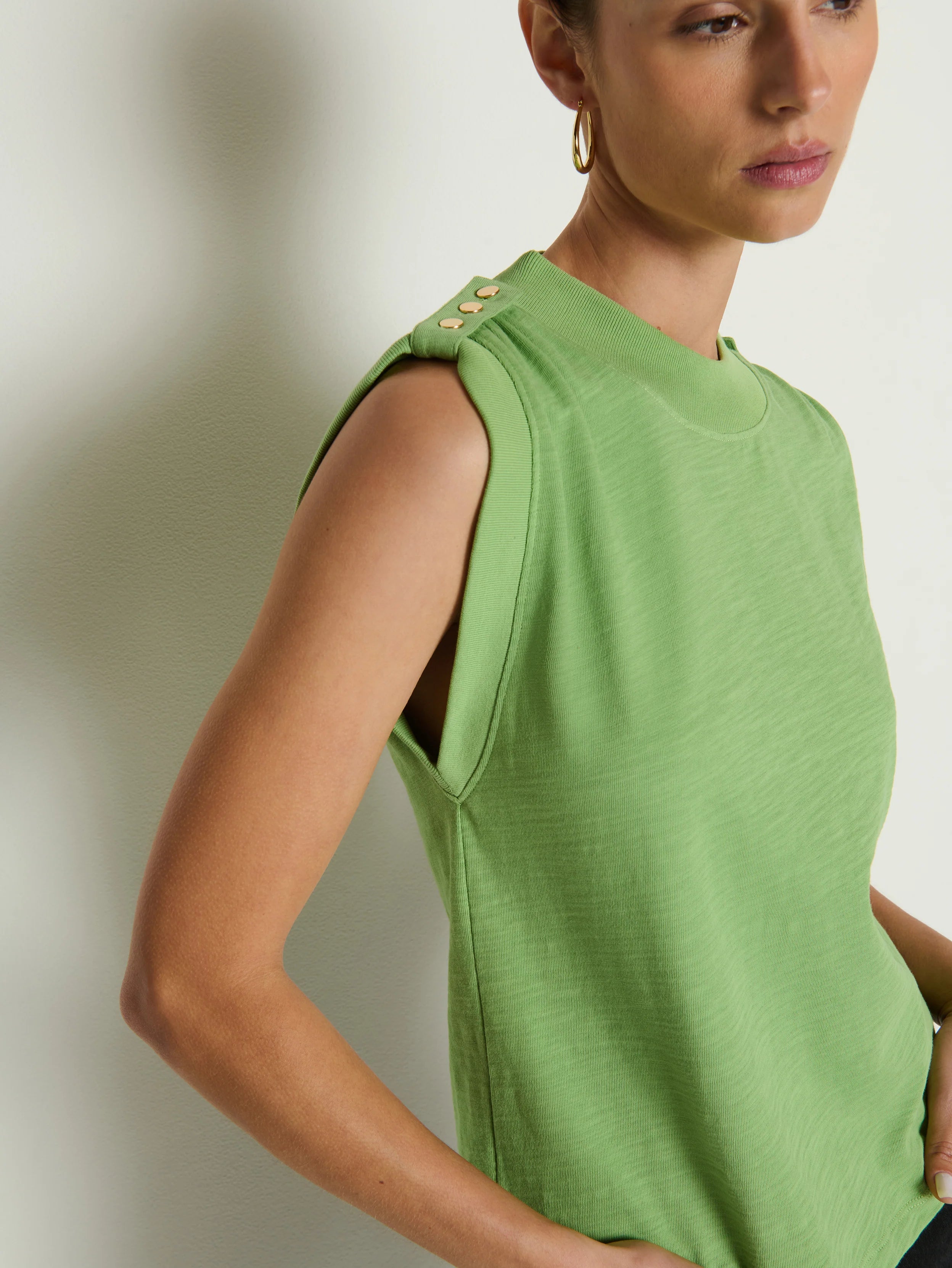 Mikka Buttoned Shoulder Tank