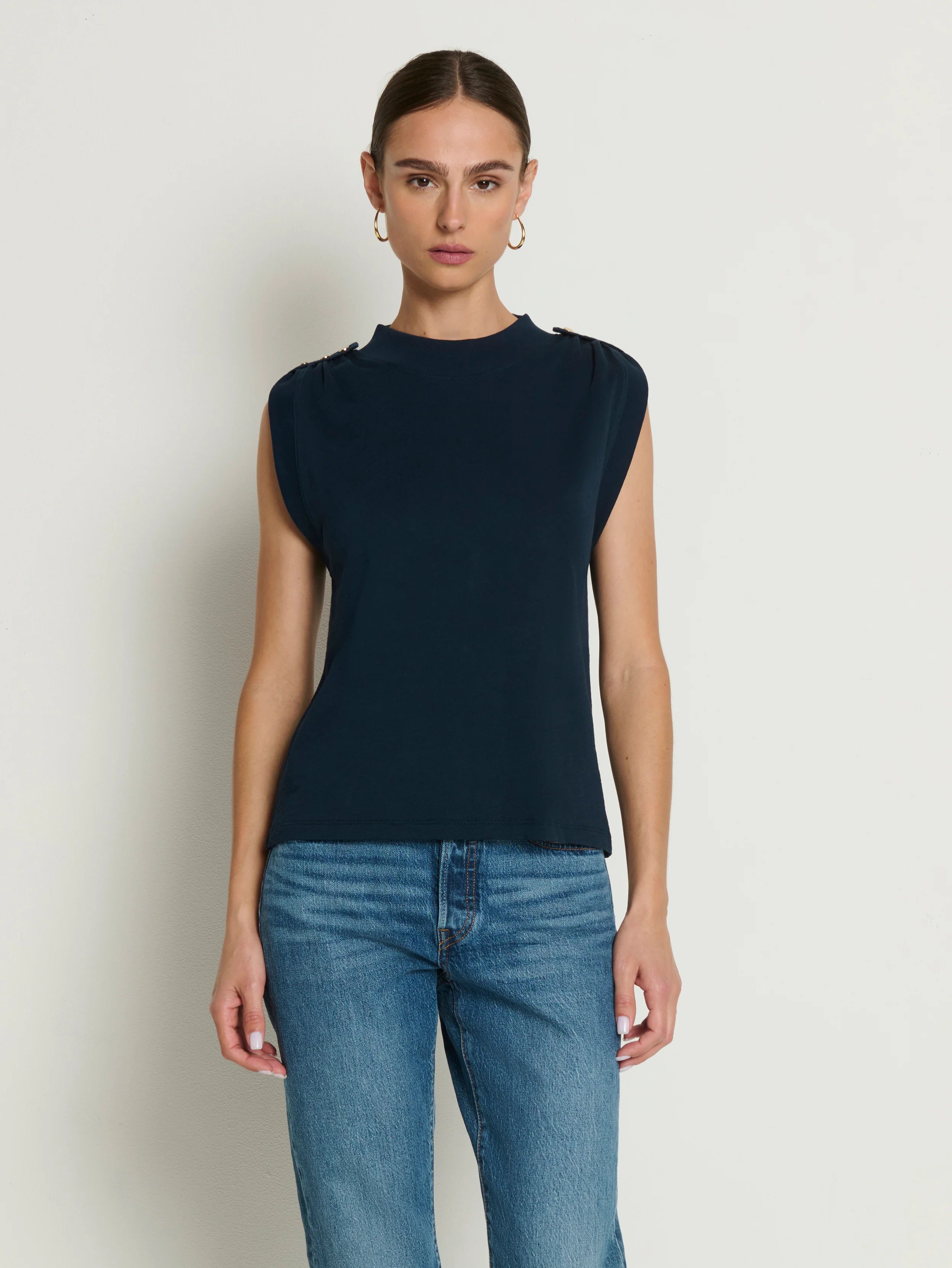Mikka Buttoned Shoulder Tank