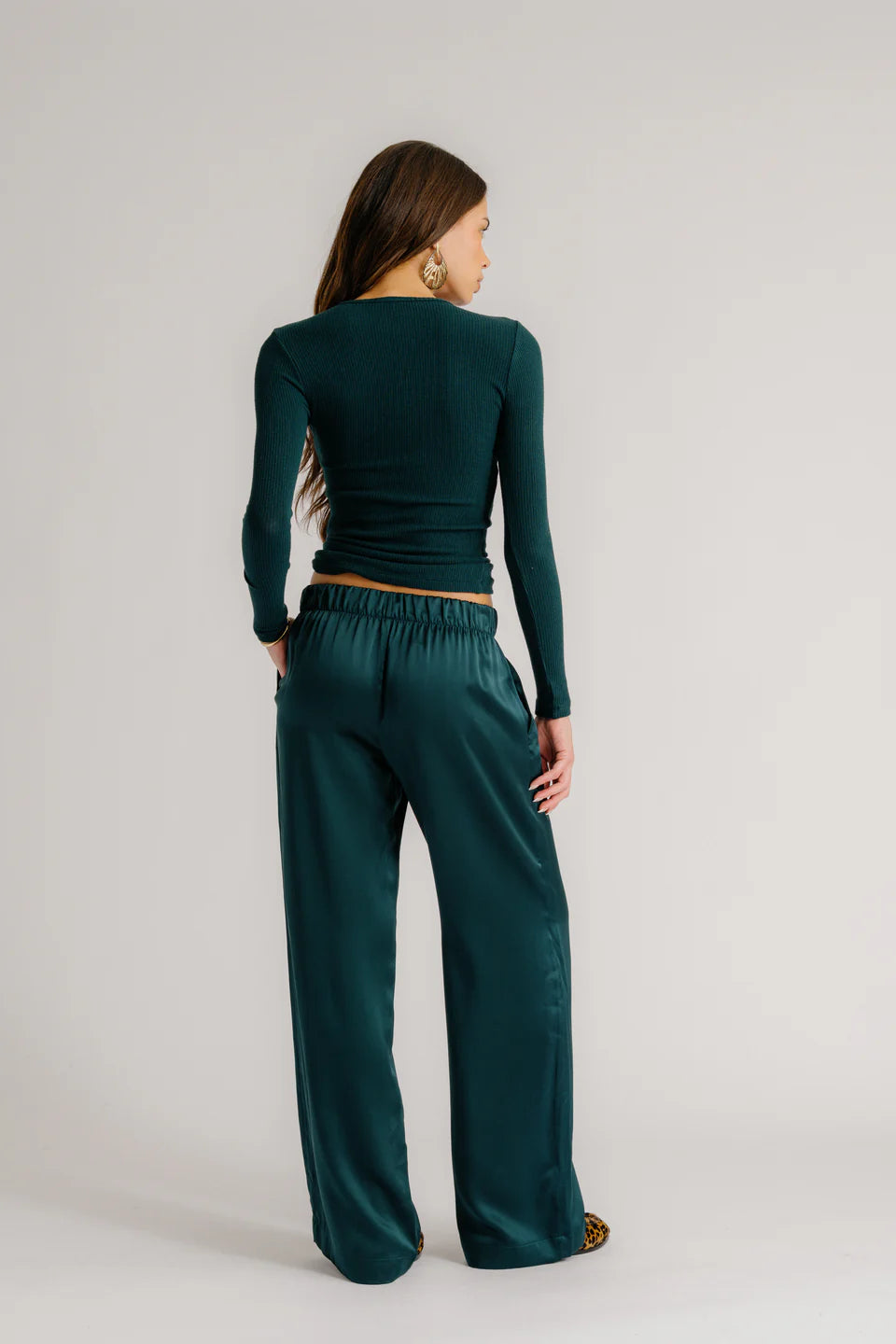 Brynn High Rise Pull On Wide Pant