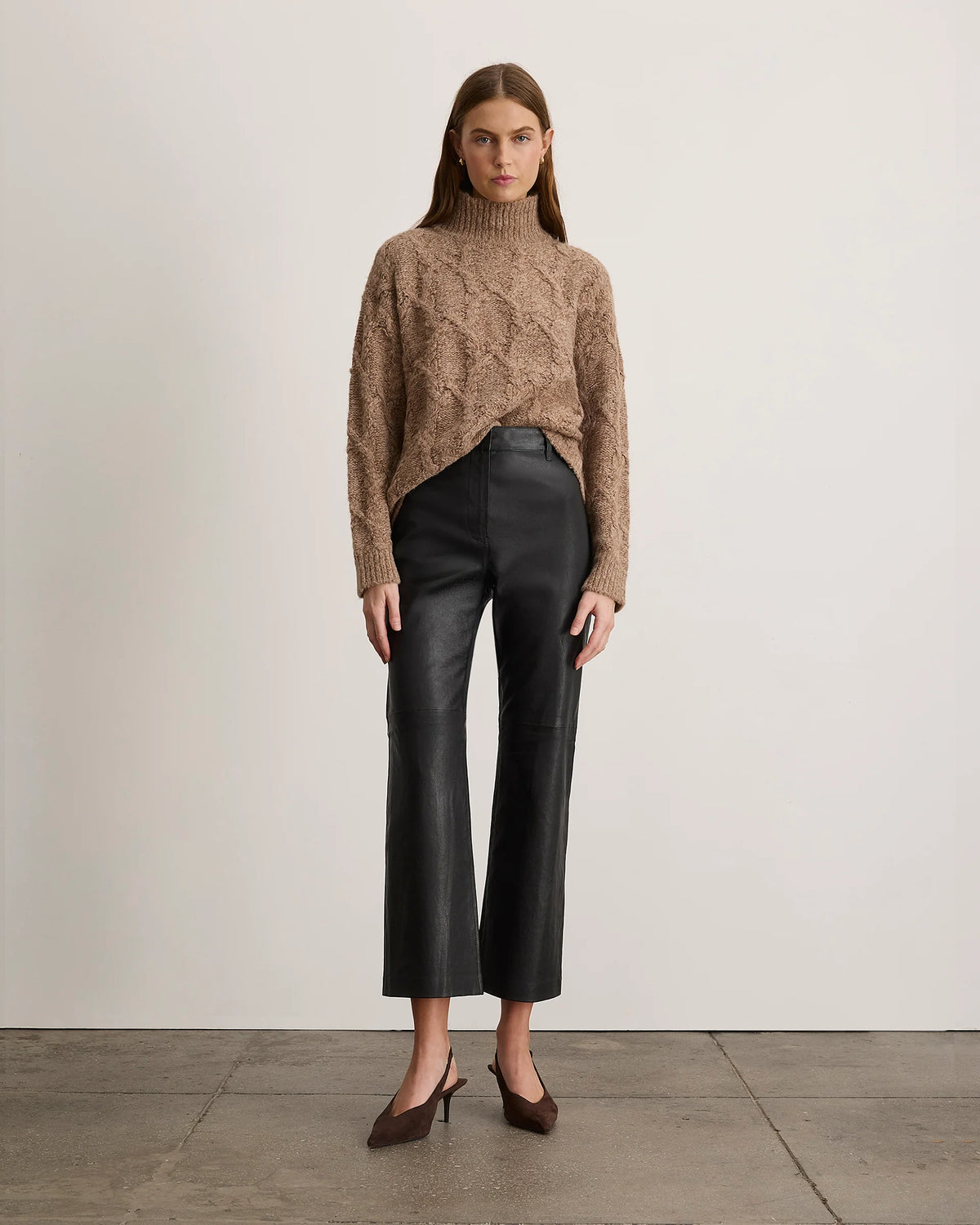 Nicole Cropped Leather Pant
